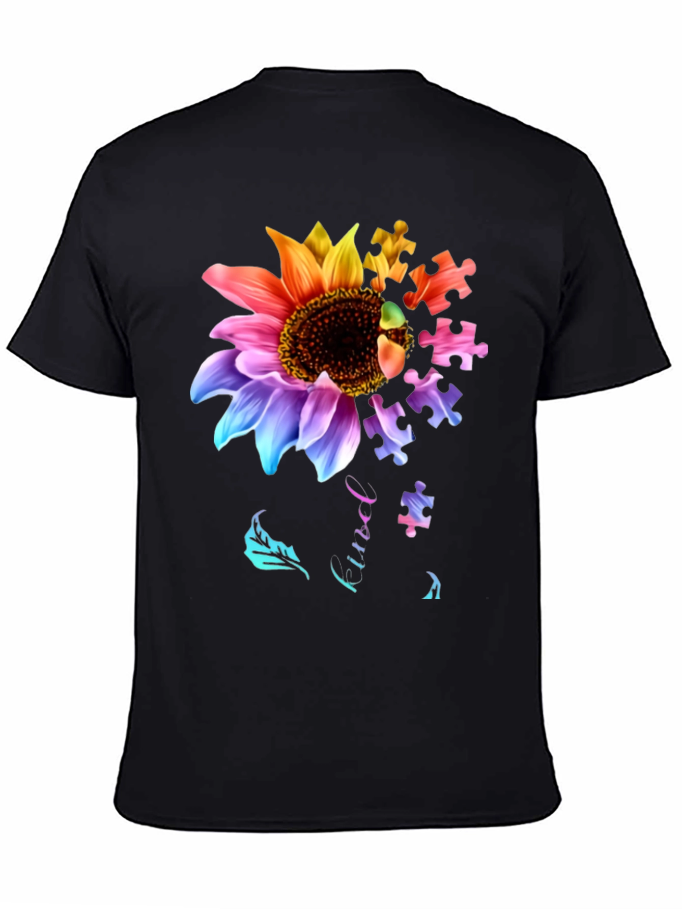 Sunflower Autism Awareness Puzzle Piece T-Shirt