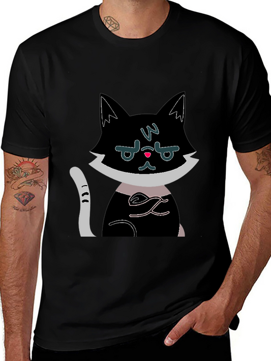 Grumpy Cat Graphic Tee - Black Cotton Shirt