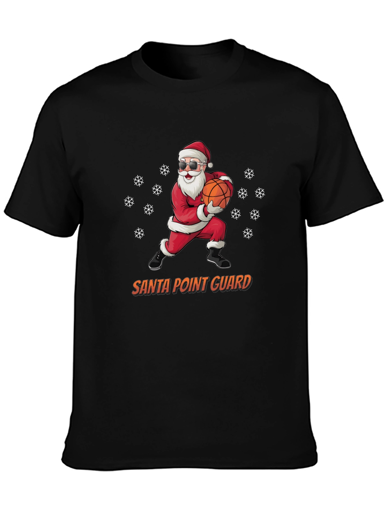Santa Point Guard T-Shirt - Holiday Basketball