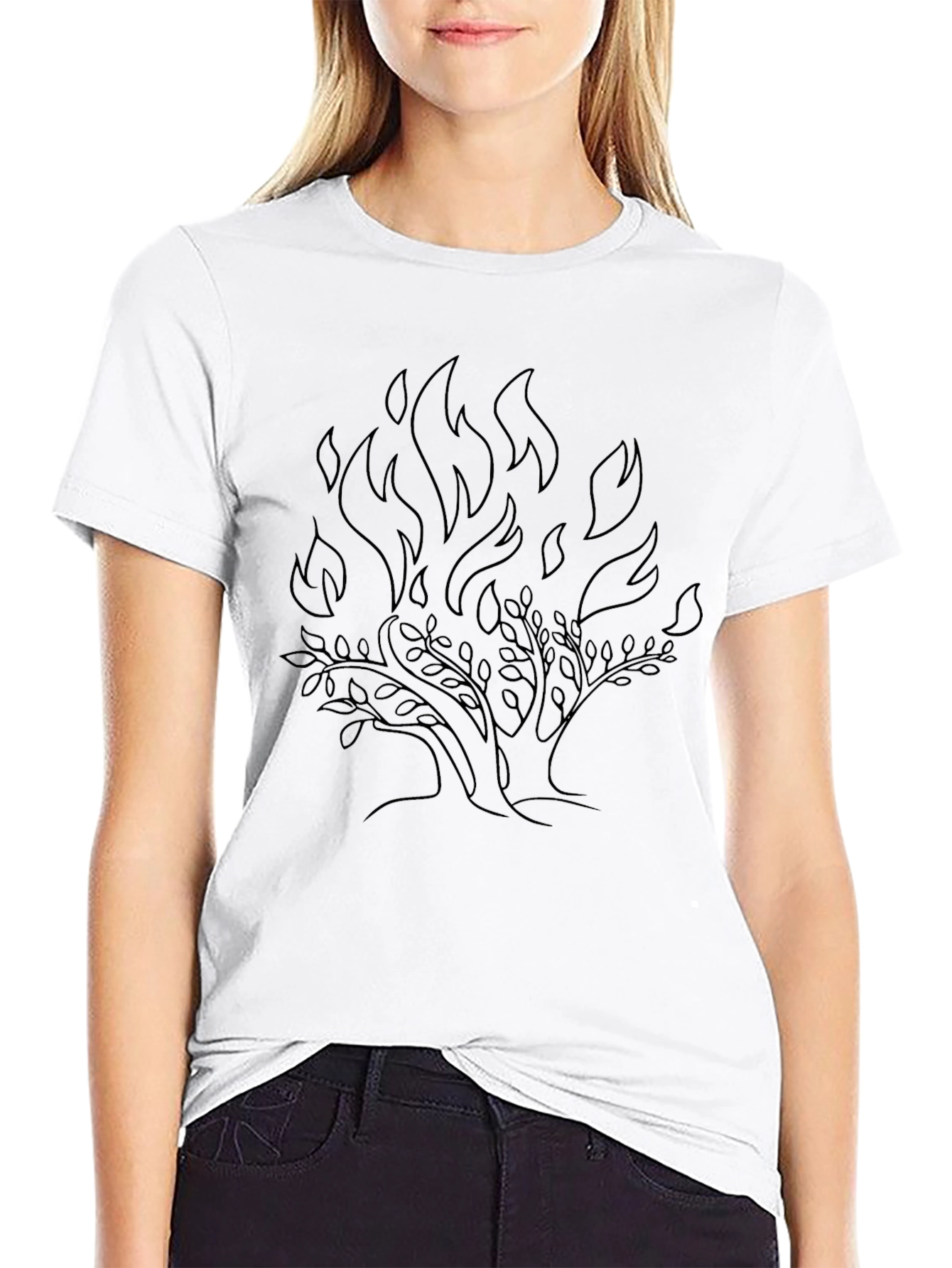 Burning Bush Graphic T-Shirt - Black