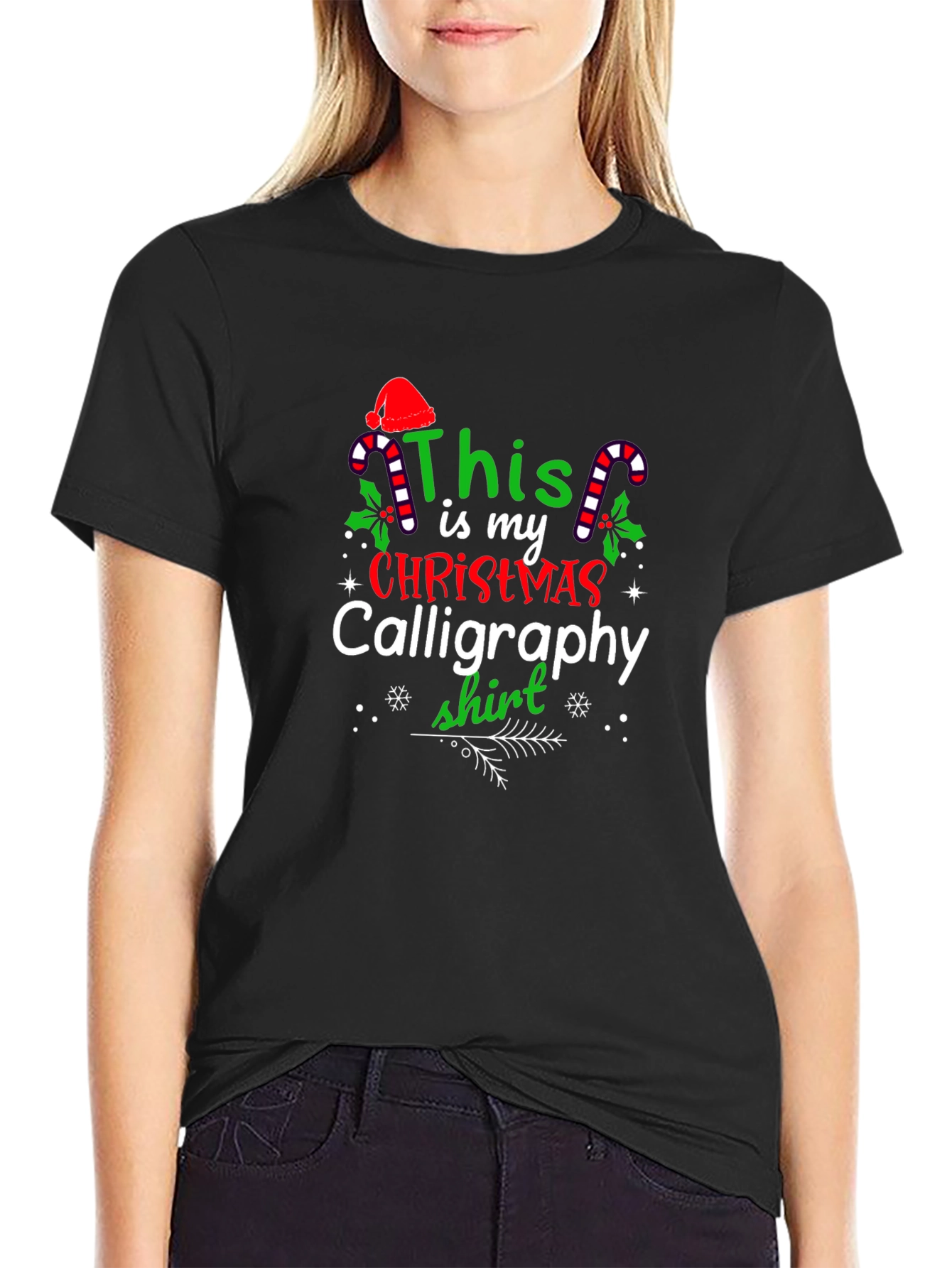 Festive Christmas Calligraphy Shirt