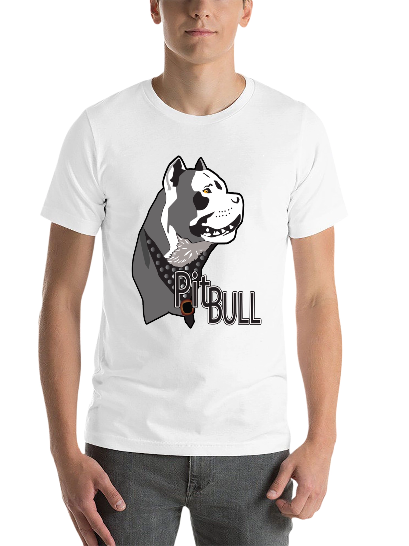 Pitbull Dog Graphic Print T-Shirt
