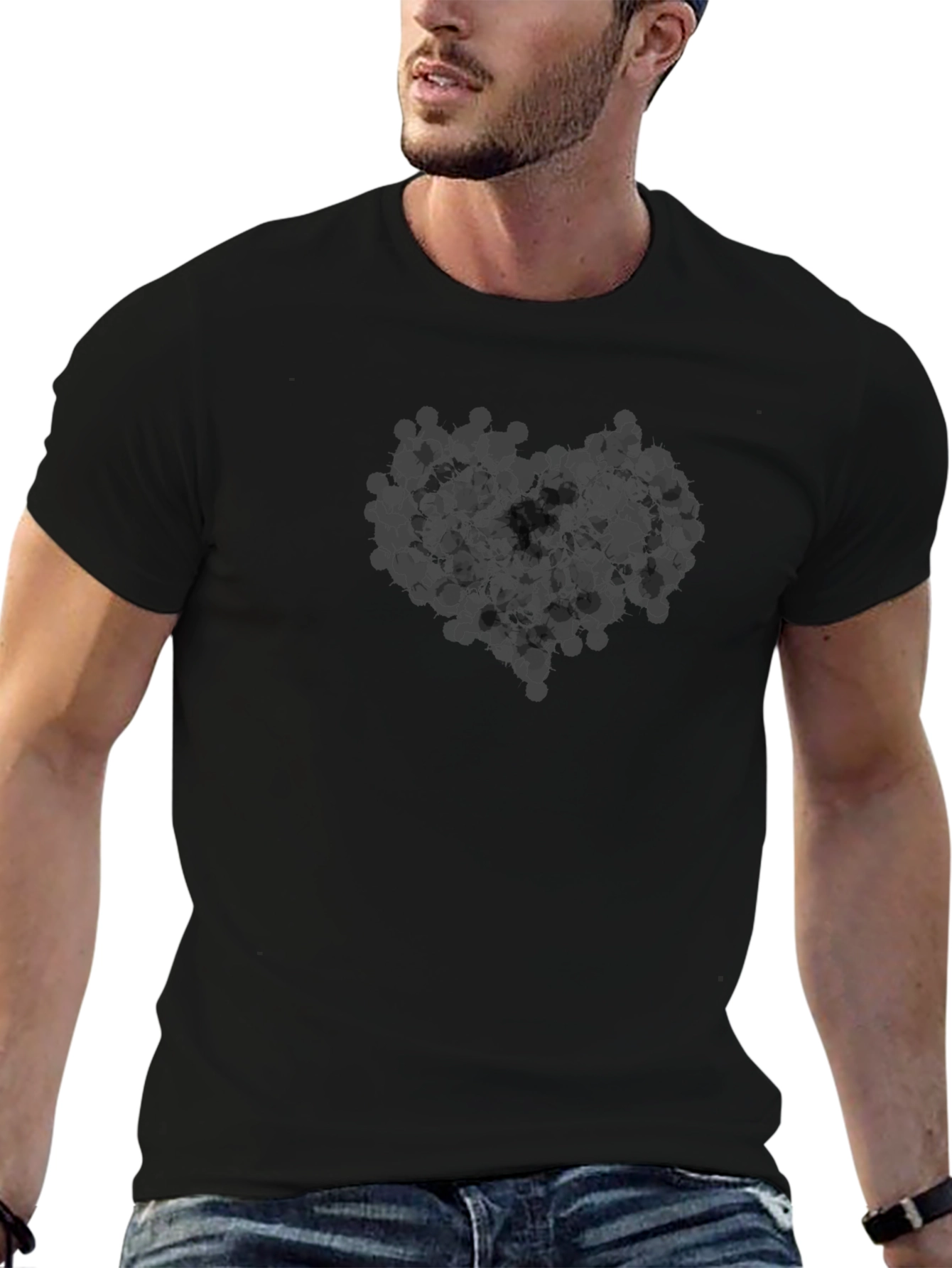 Black T-Shirt with Abstract Design