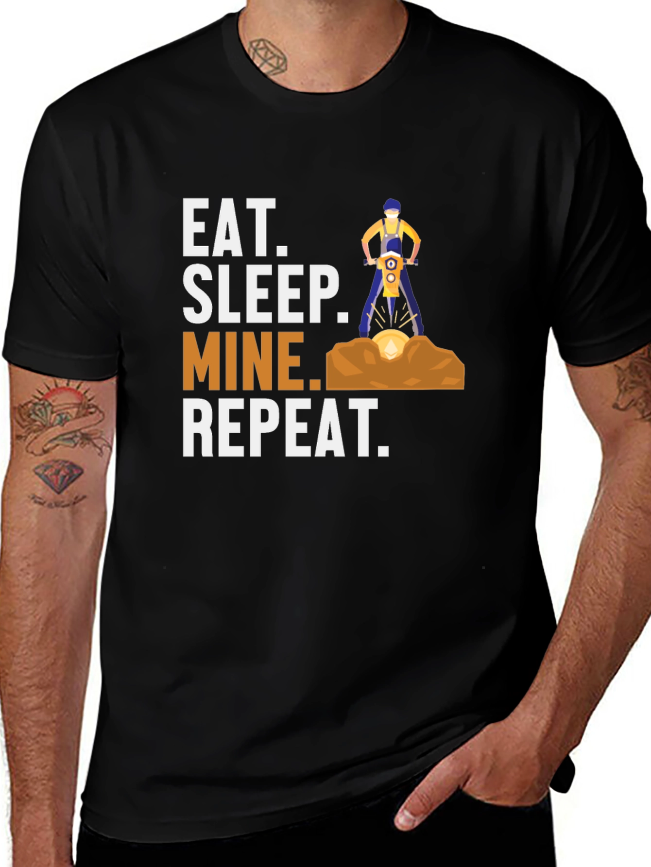Eat Sleep Mine Repeat Graphic T-Shirt