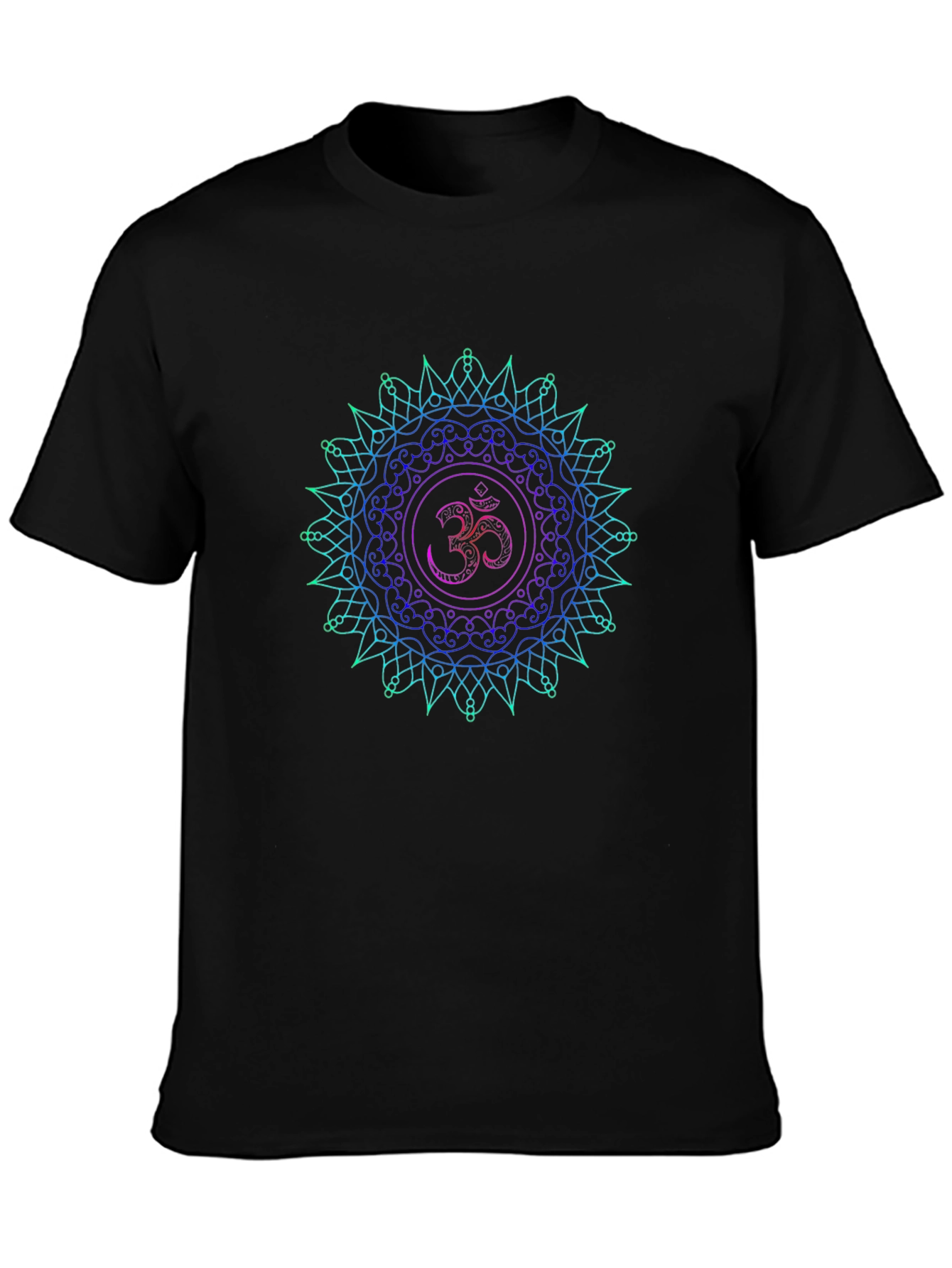 Om Mandala T-Shirt - Spiritual Symbol Black Tee