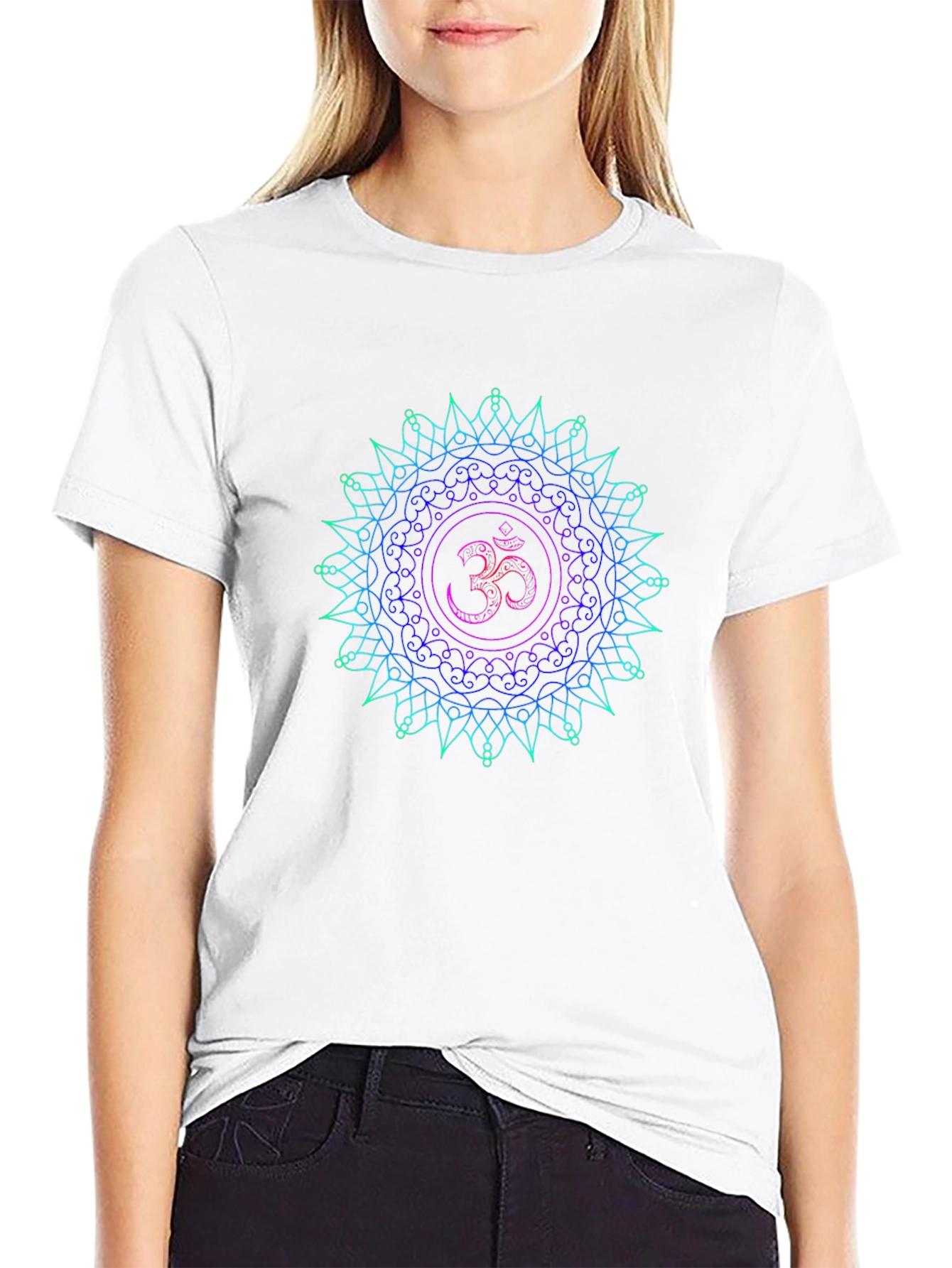 Om Mandala T-Shirt - Spiritual Symbol Black Tee
