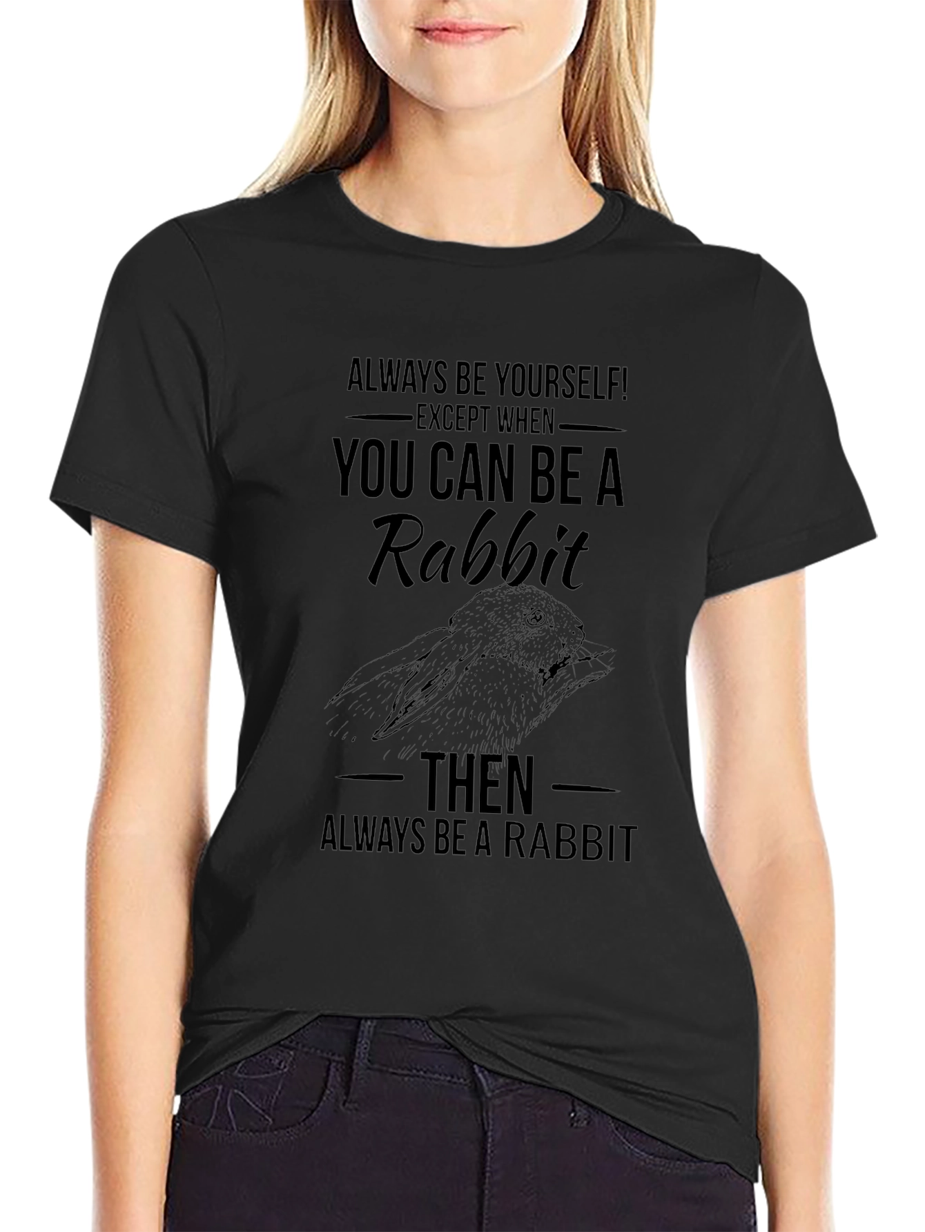 Rabbit Graphic Print T-Shirt