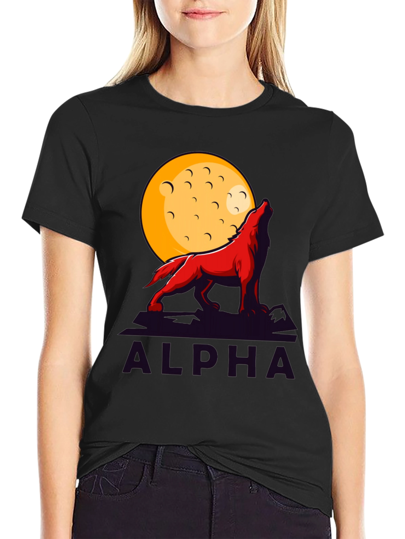 Alpha Wolf Moon Graphic Tee - Bold Statement Shirt