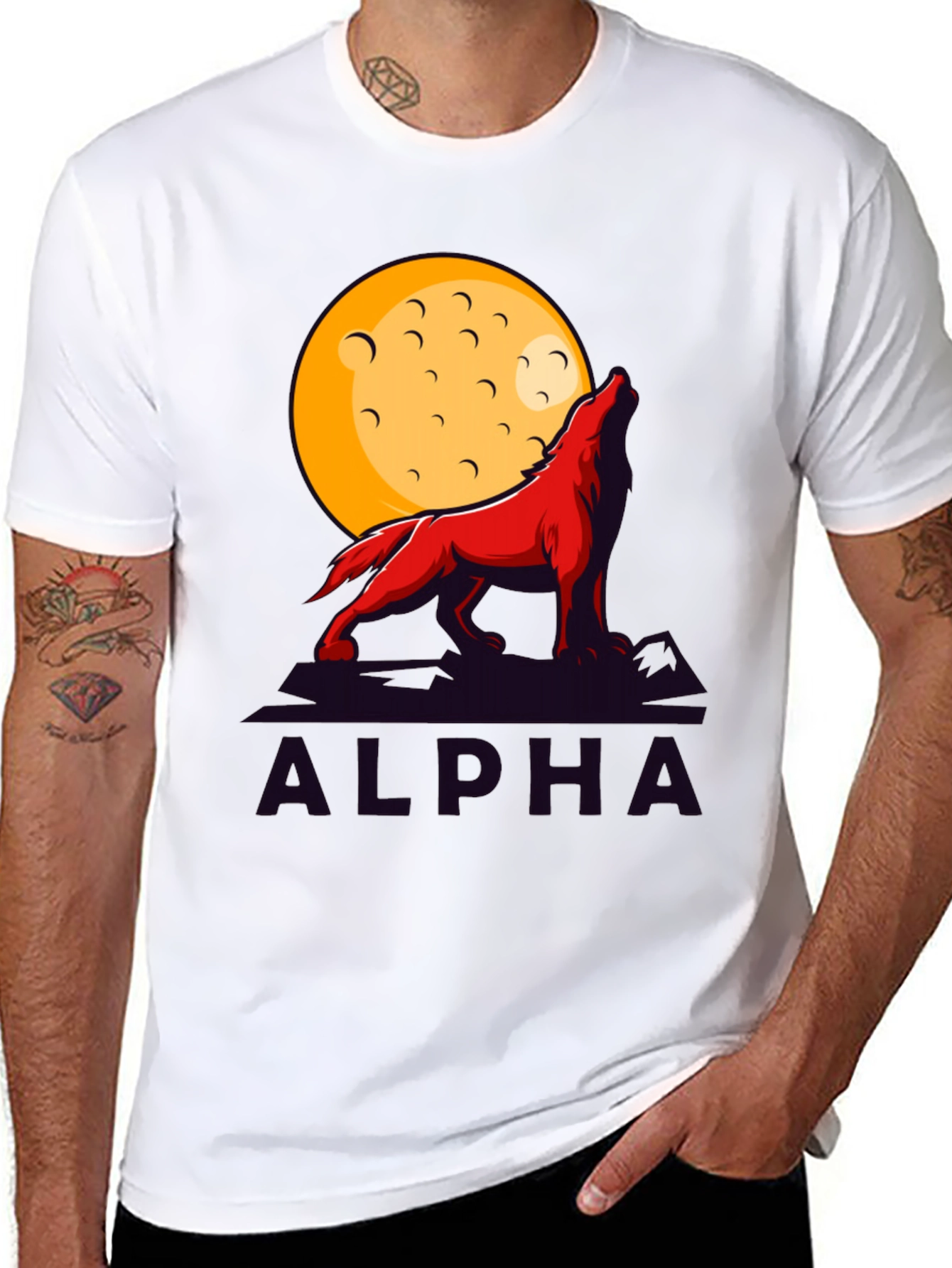 Alpha Wolf Moon Graphic Tee - Bold Statement Shirt