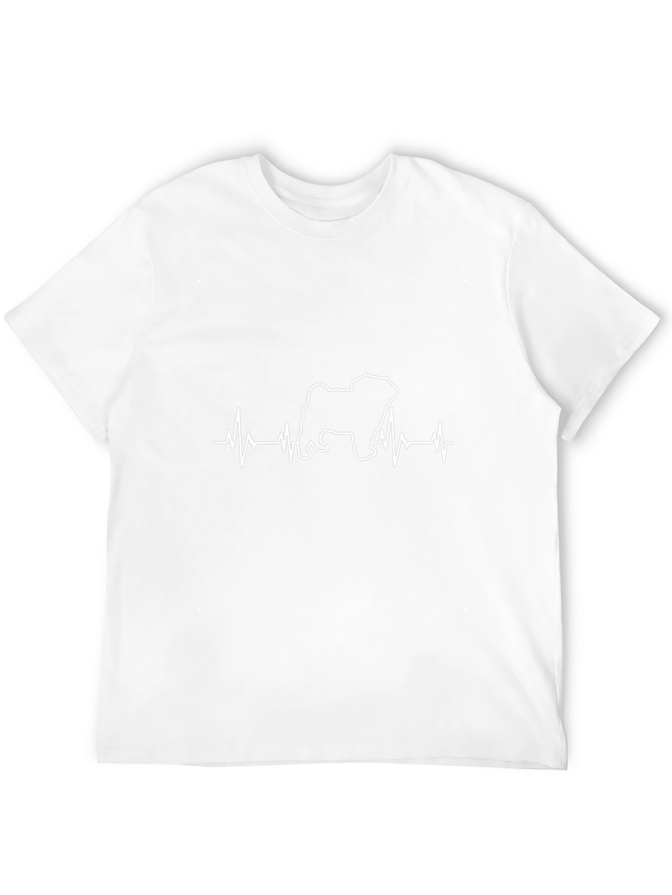 Pug Heartbeat Graphic Tee - Black Cotton Blend