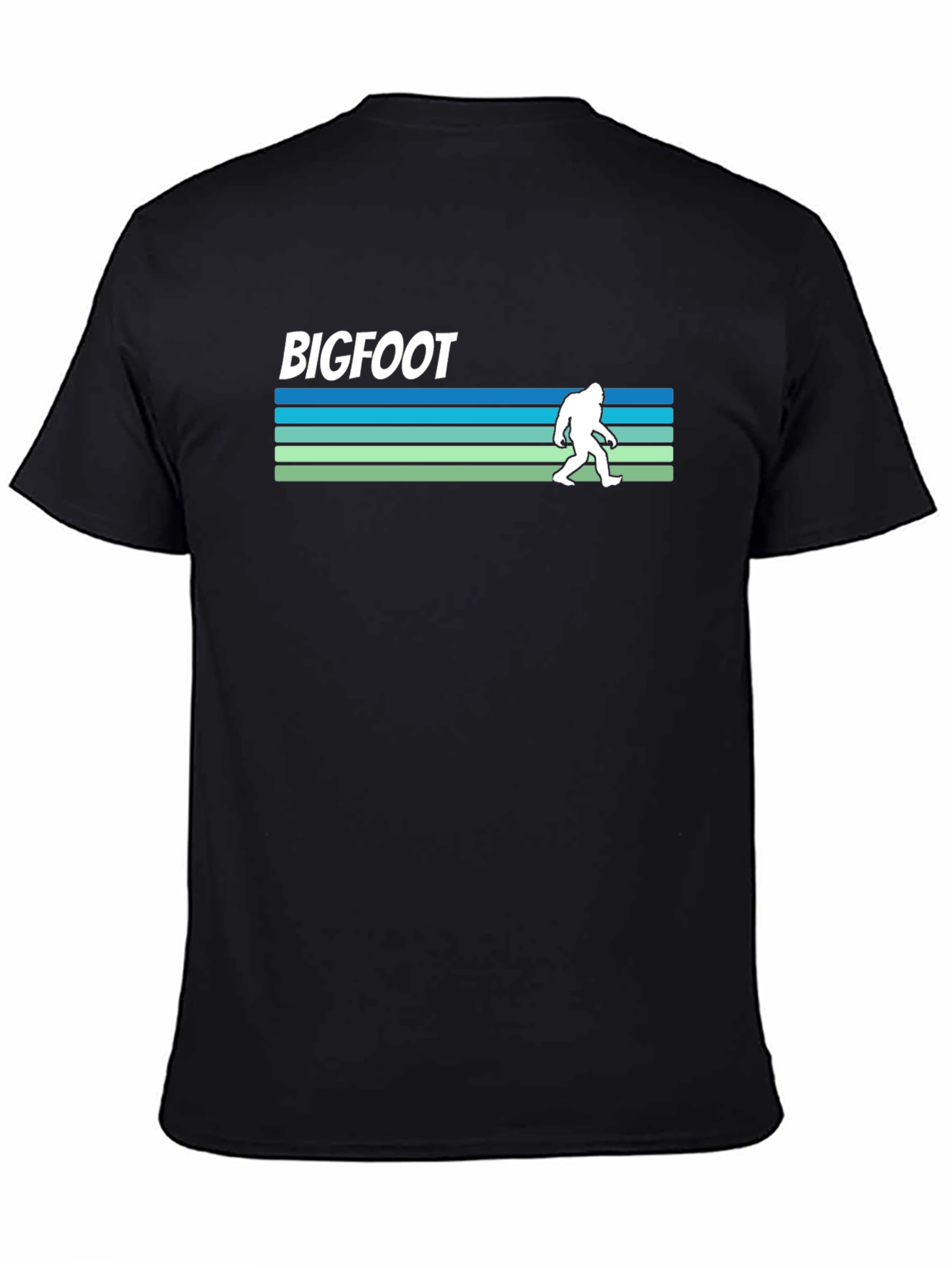 Bigfoot Retro Striped T-Shirt - Cryptid Adventure