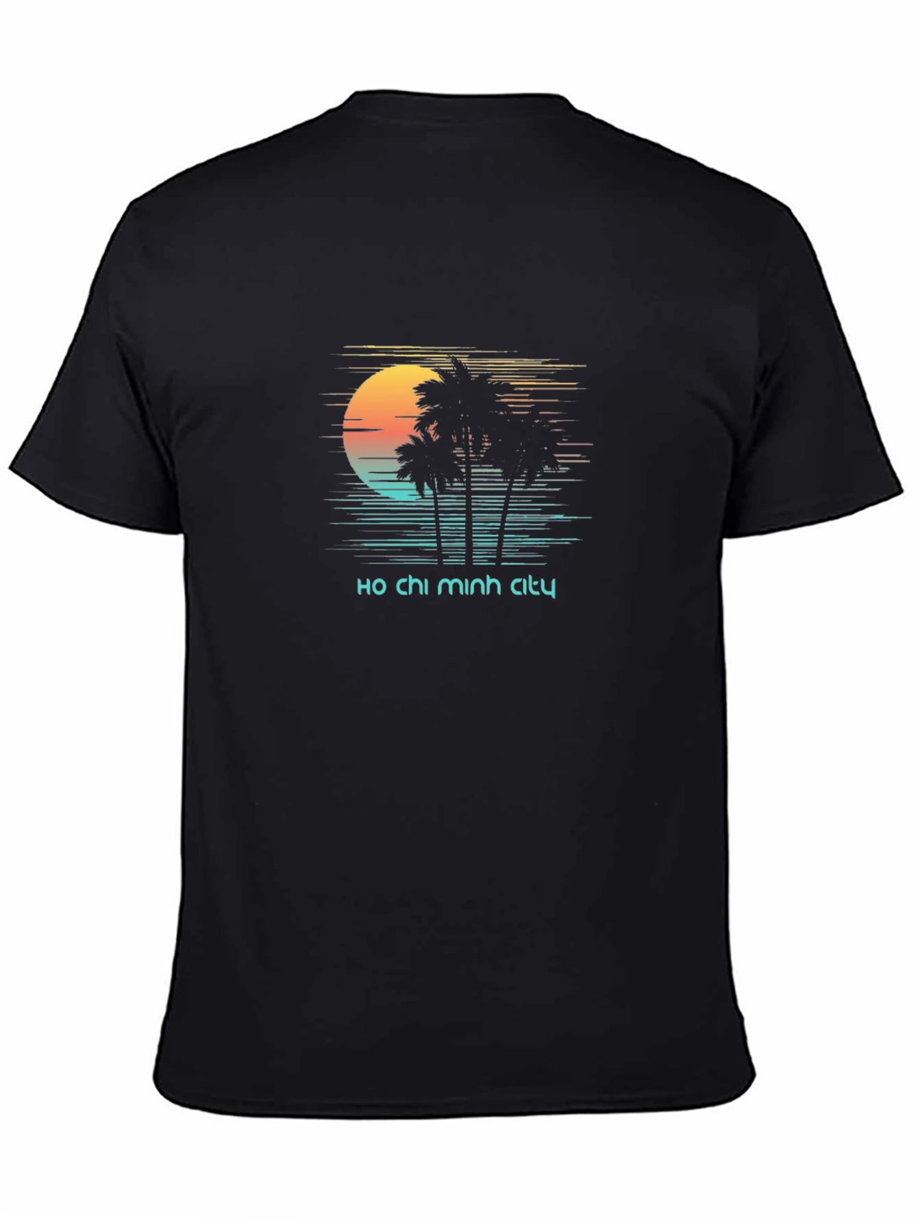 Ho Chi Minh City Retro Sunset Black T-Shirt