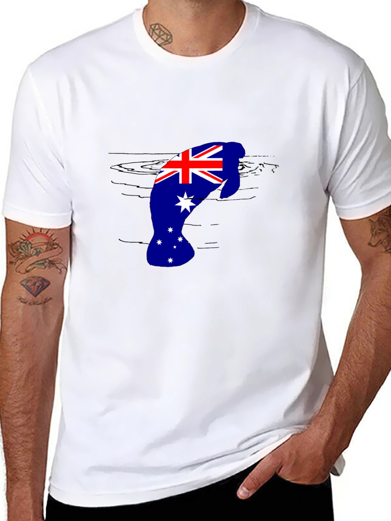 Australian Flag Manatee T-Shirt