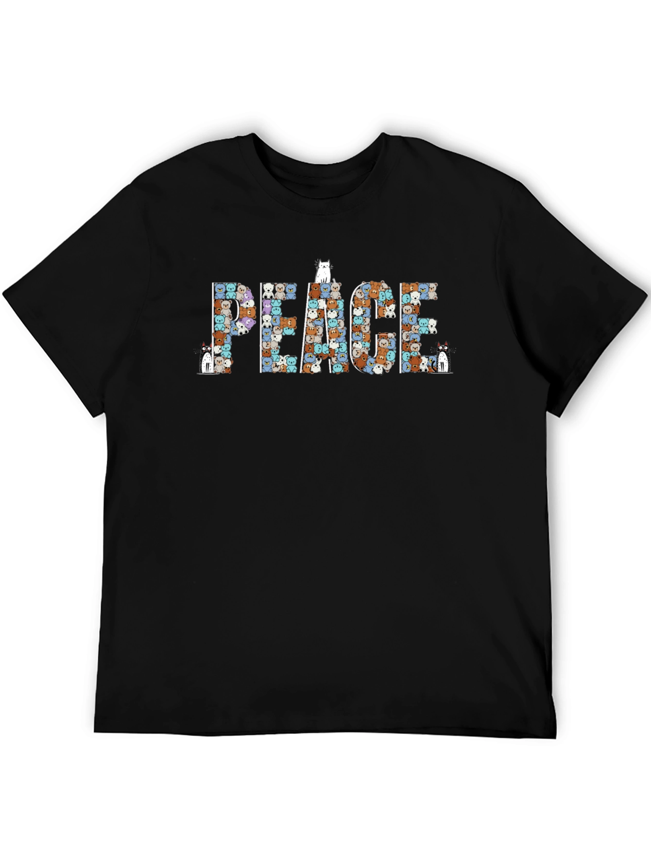 Peace Cats Graphic T-Shirt - Comfort and Style
