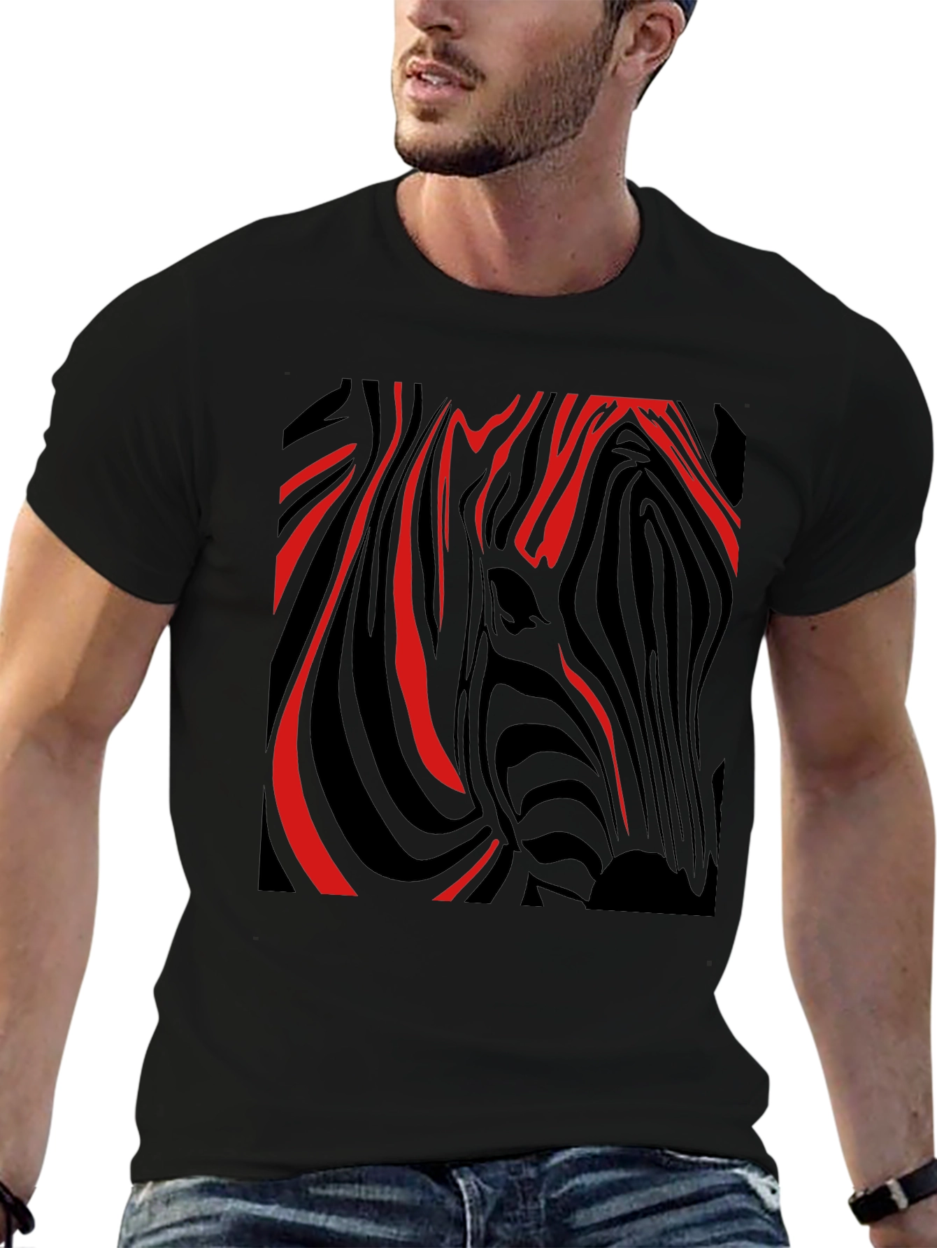 Zebra Stripe Graphic Tee - Modern Style