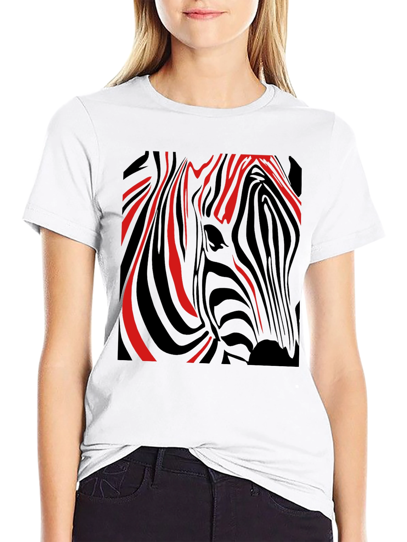 Zebra Stripe Graphic Tee - Modern Style