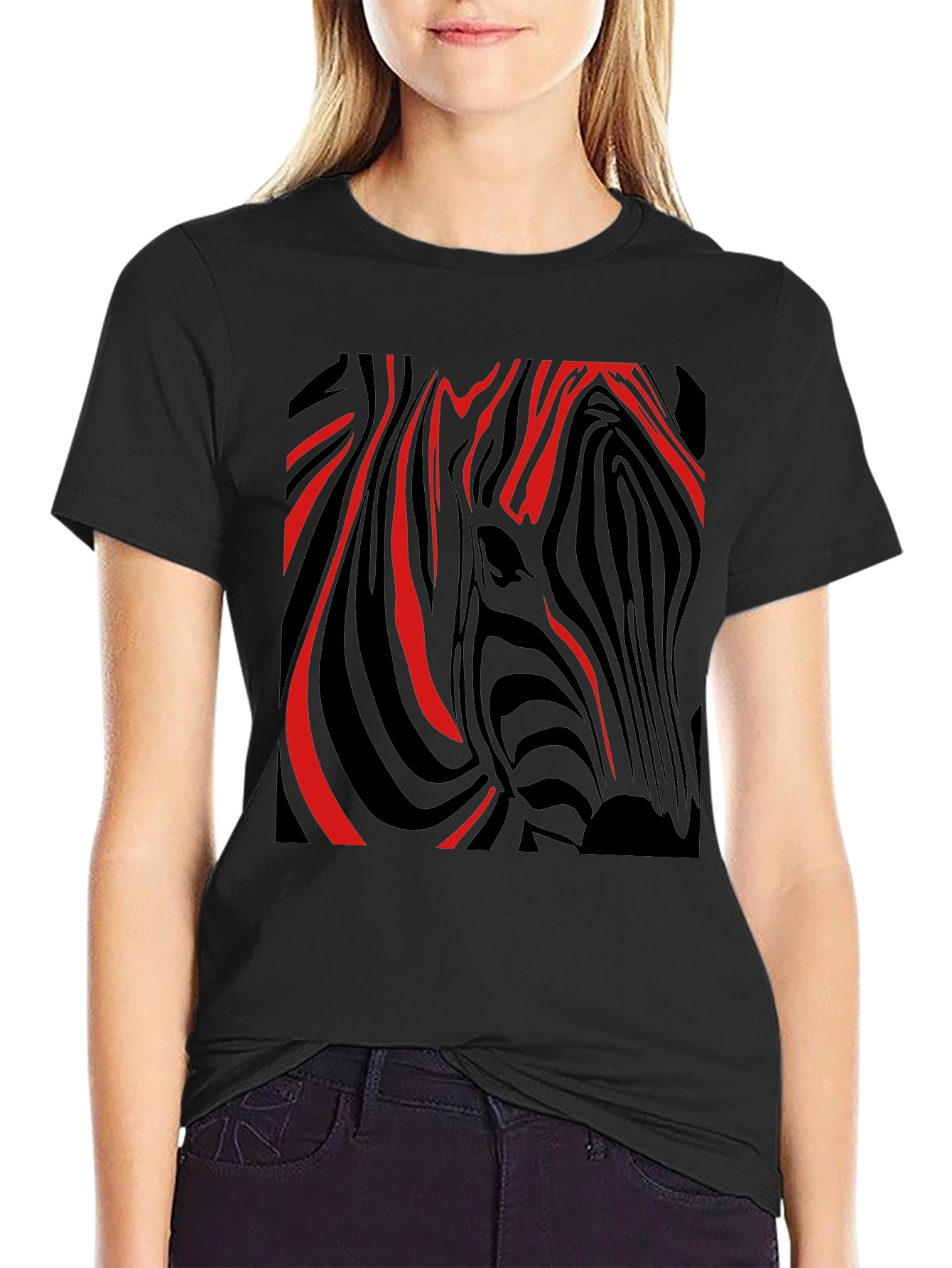 Zebra Stripe Graphic Tee - Modern Style