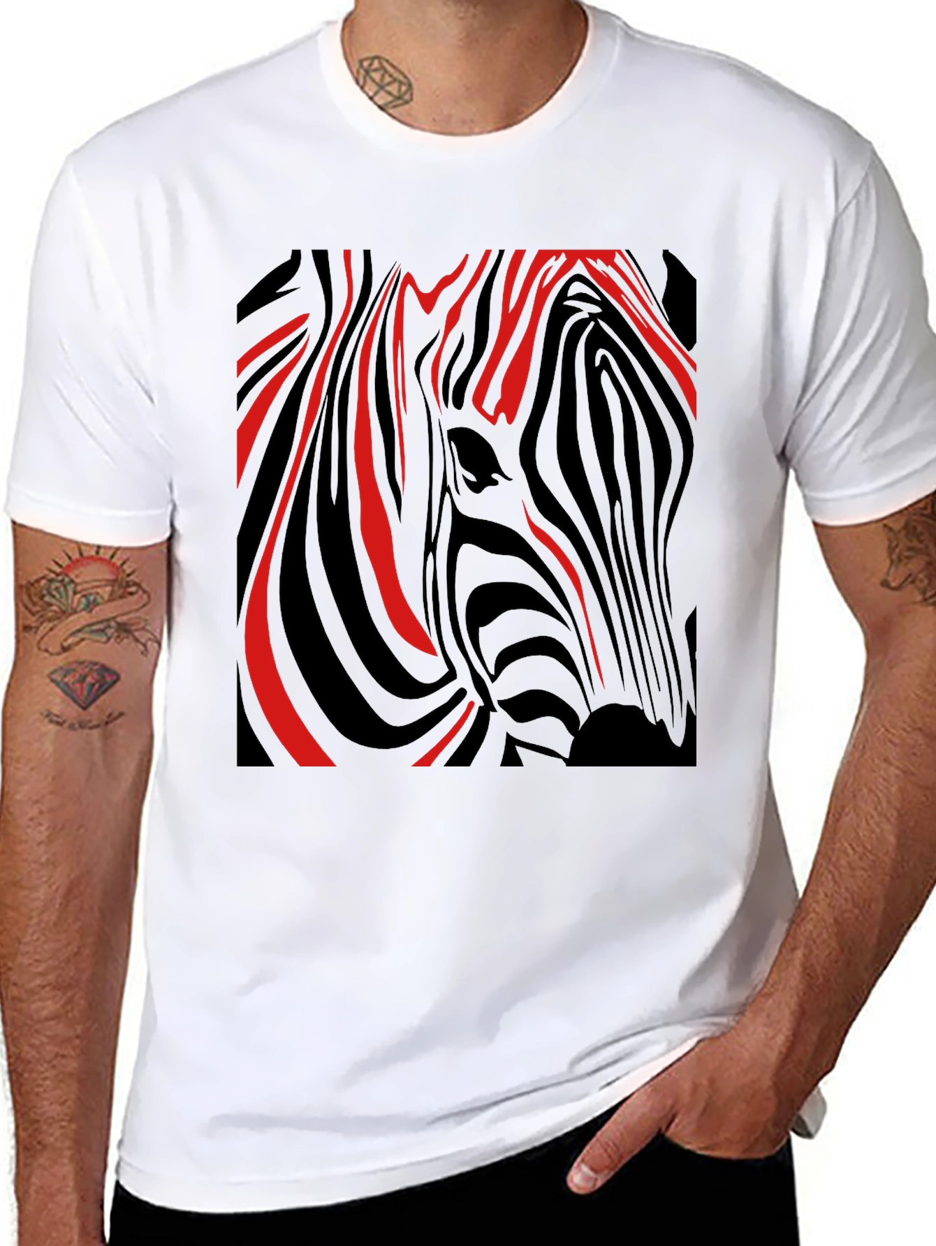 Zebra Stripe Graphic Tee - Modern Style