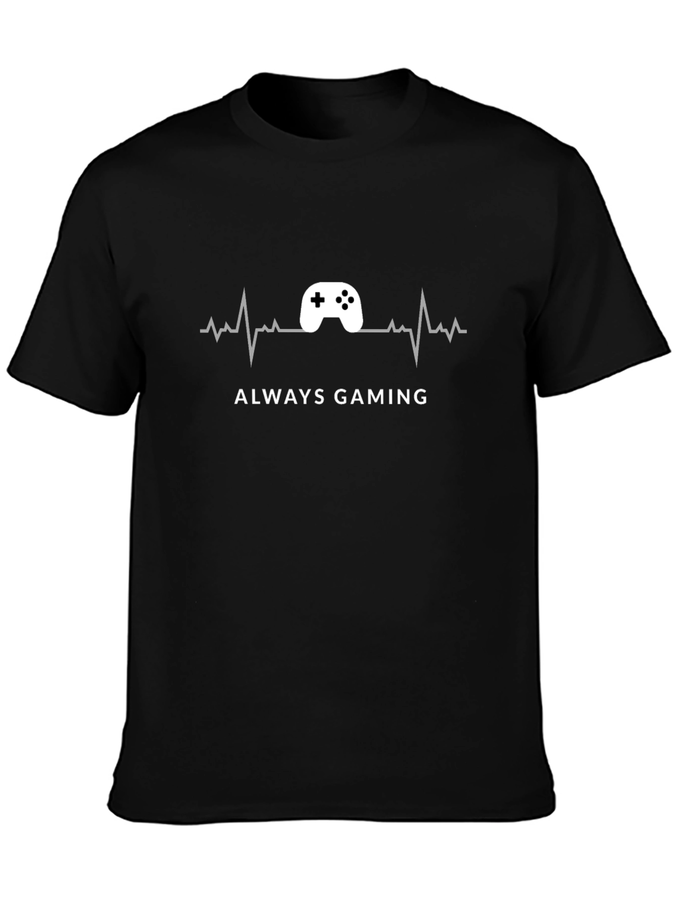 Always Gaming T-Shirt - Gamer Heartbeat Design
