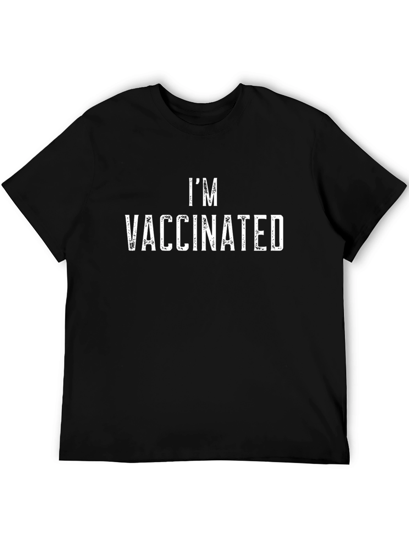 Im Vaccinated T-Shirt -  Black Crew Neck Tee