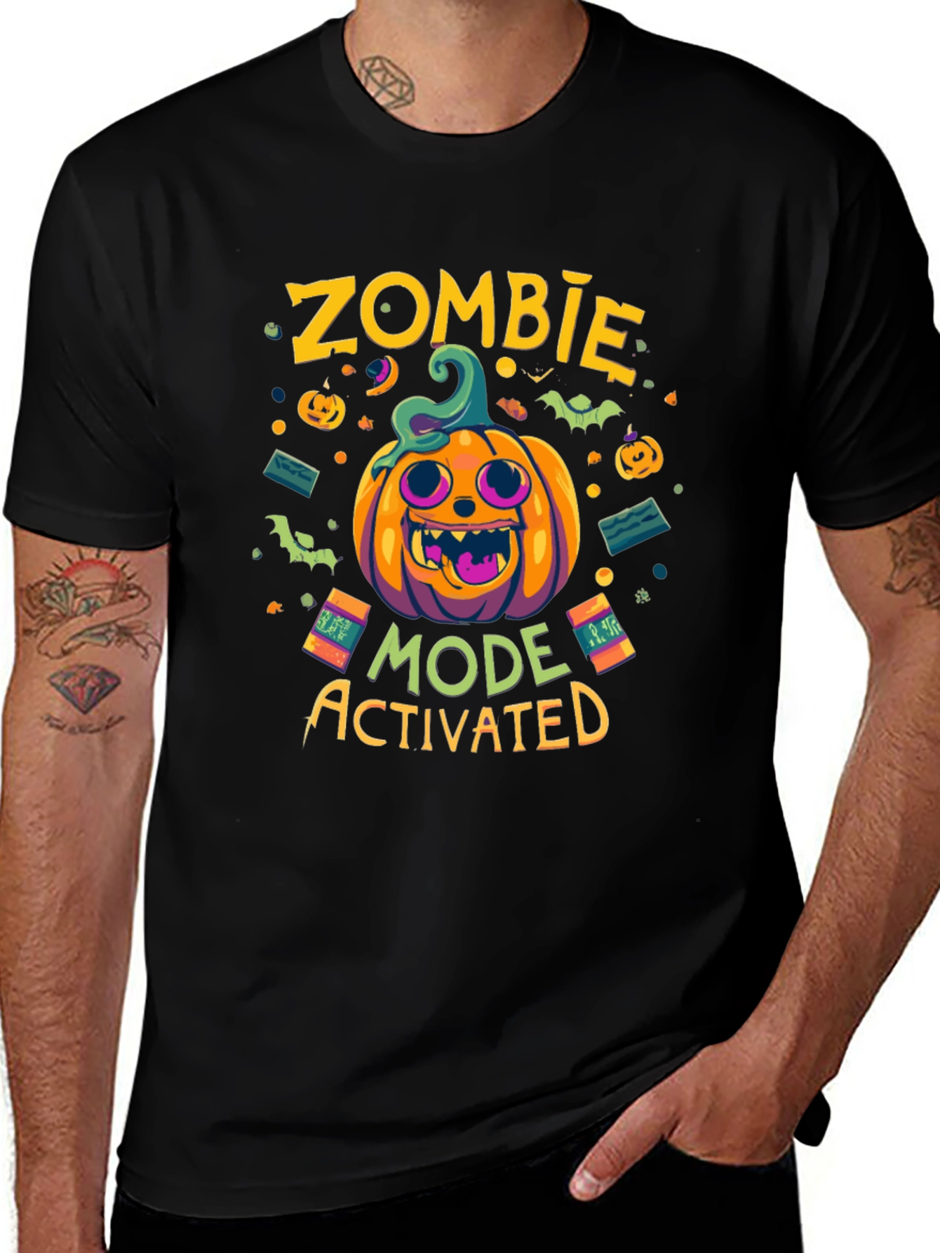 Zombie Mode Activated Halloween Graphic Tee
