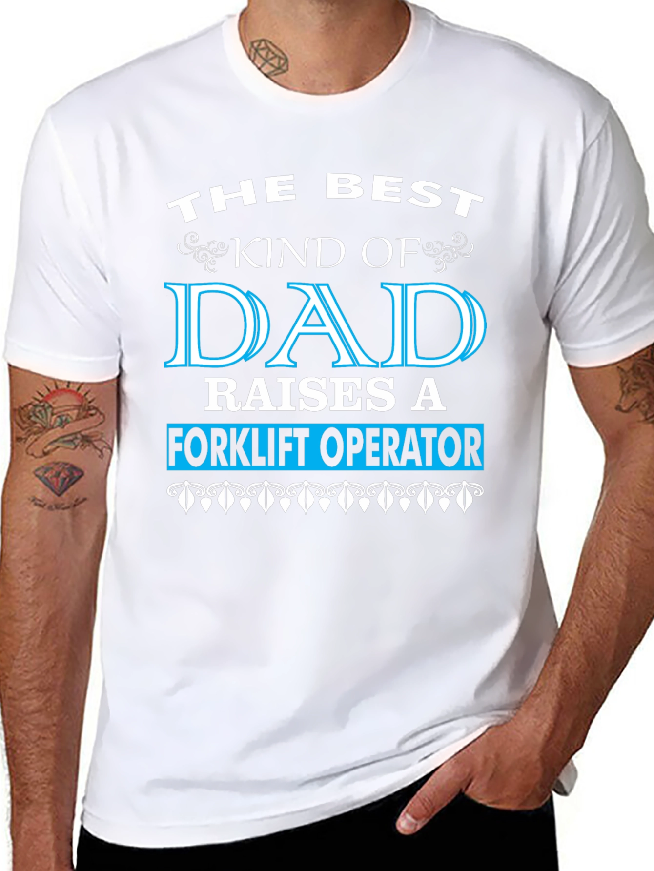 Best Dad Raises Forklift Operator Graphic T-Shirt