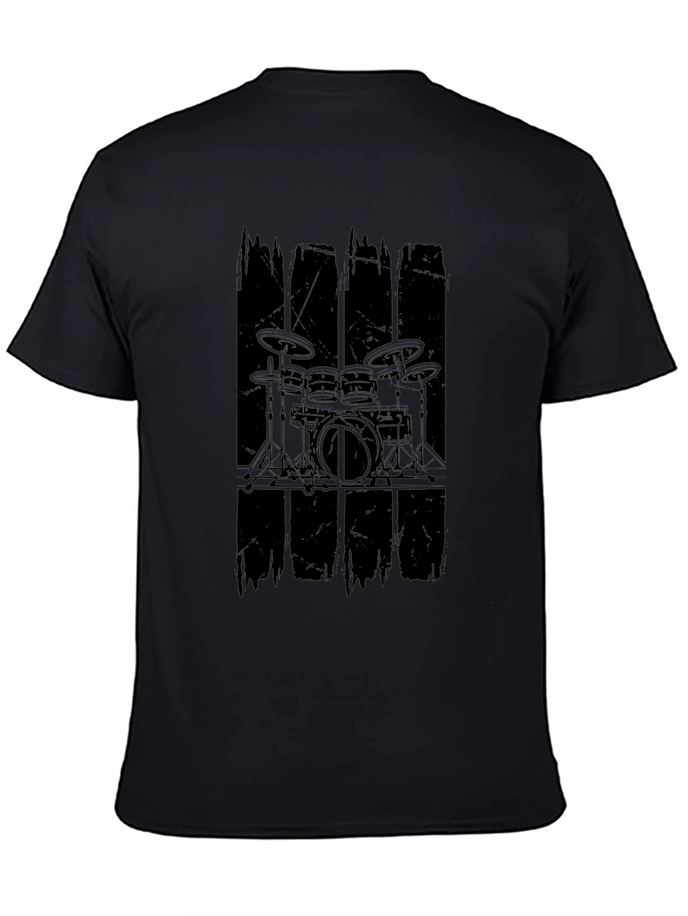 Drum Kit Graphic Black T-Shirt