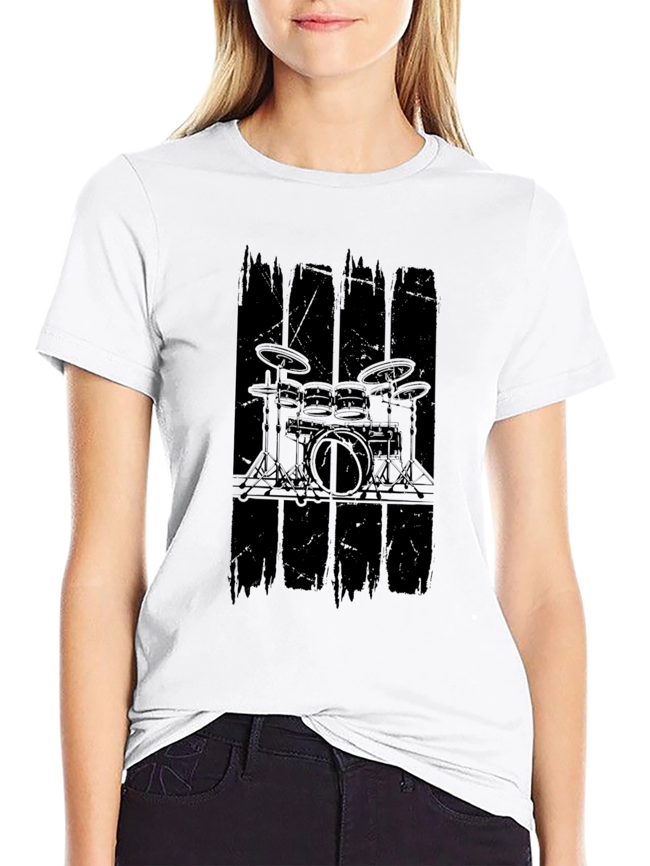 Drum Kit Graphic Black T-Shirt