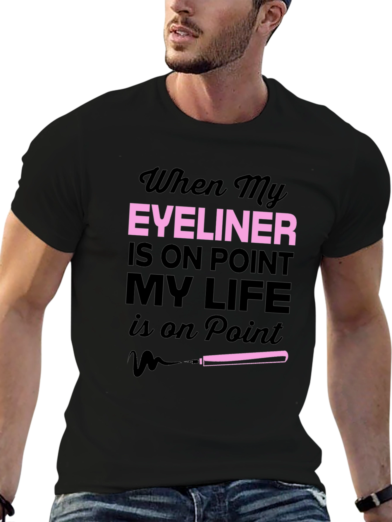 Eyeliner On Point T-Shirt Funny Makeup Tee