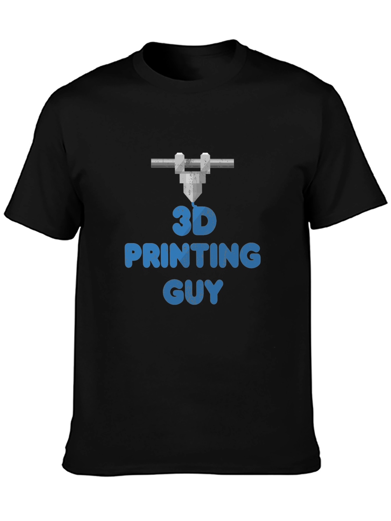 3D Printing Guy Graphic Tee - Black Casual T-Shirt