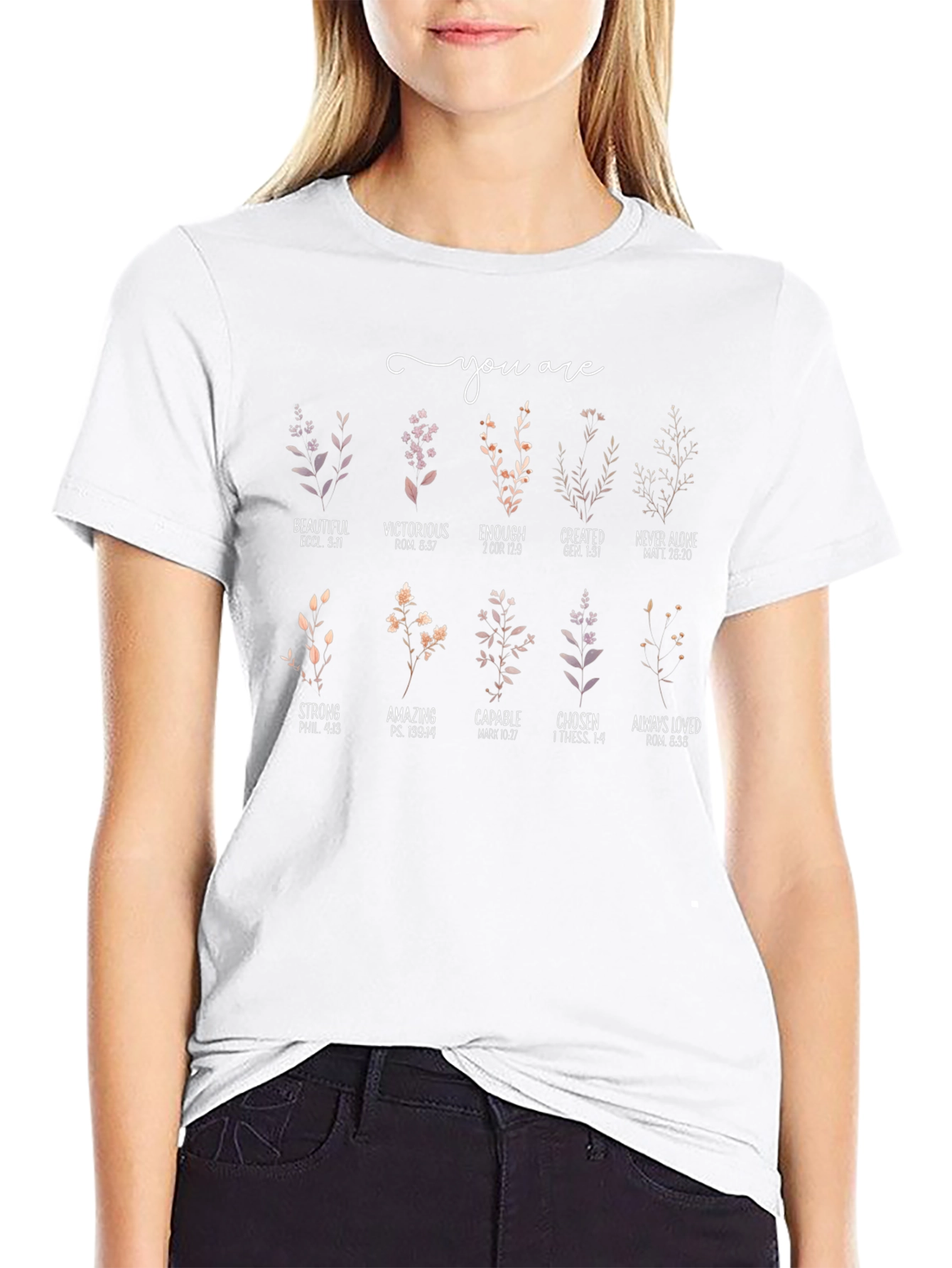 Inspirational Floral You Are Graphic Tee
