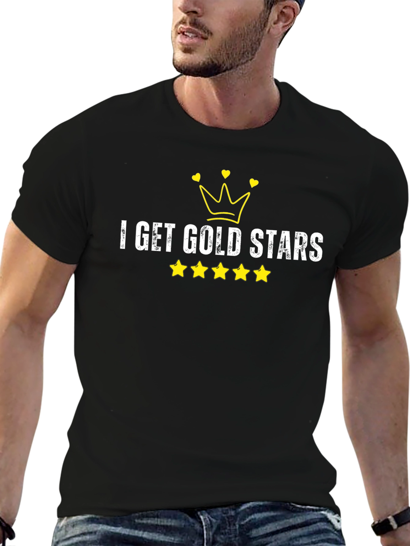 I Get Gold Stars Black T-Shirt