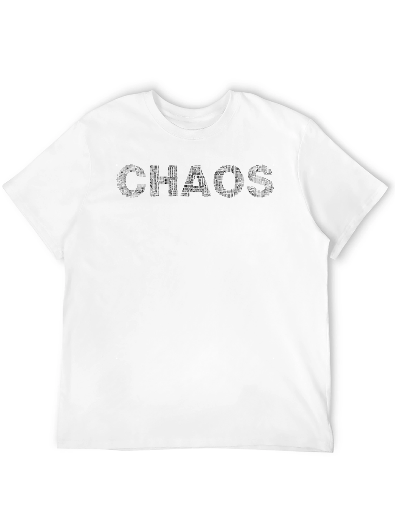 Mens Black Chaos Graphic Crew Neck T-Shirt