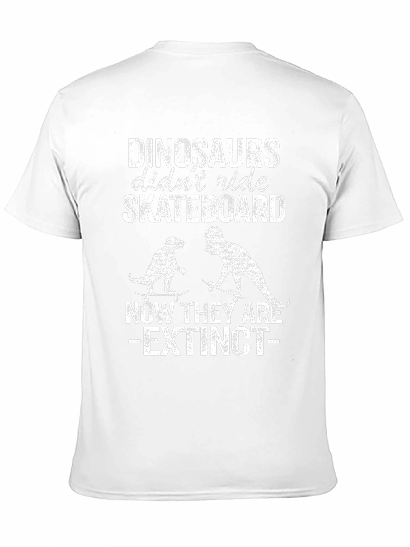 Dinosaurs Skateboard Extinct Black T-Shirt