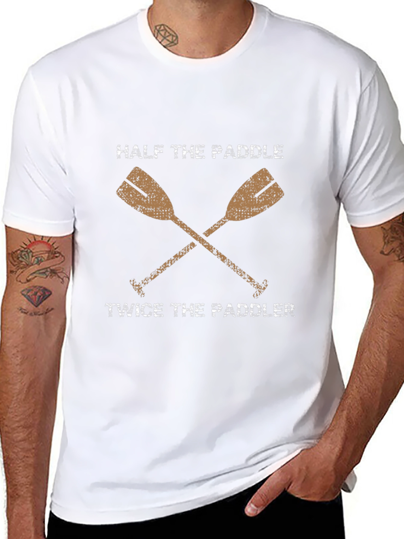 Half the Paddle Twice the Paddler Black T-Shirt