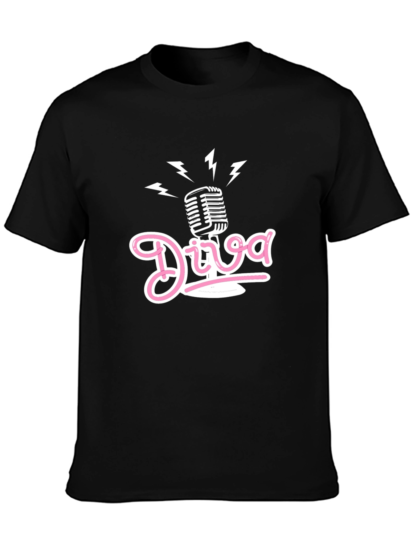 Diva Microphone Graphic T-Shirt - Stylish Music Lover Tee