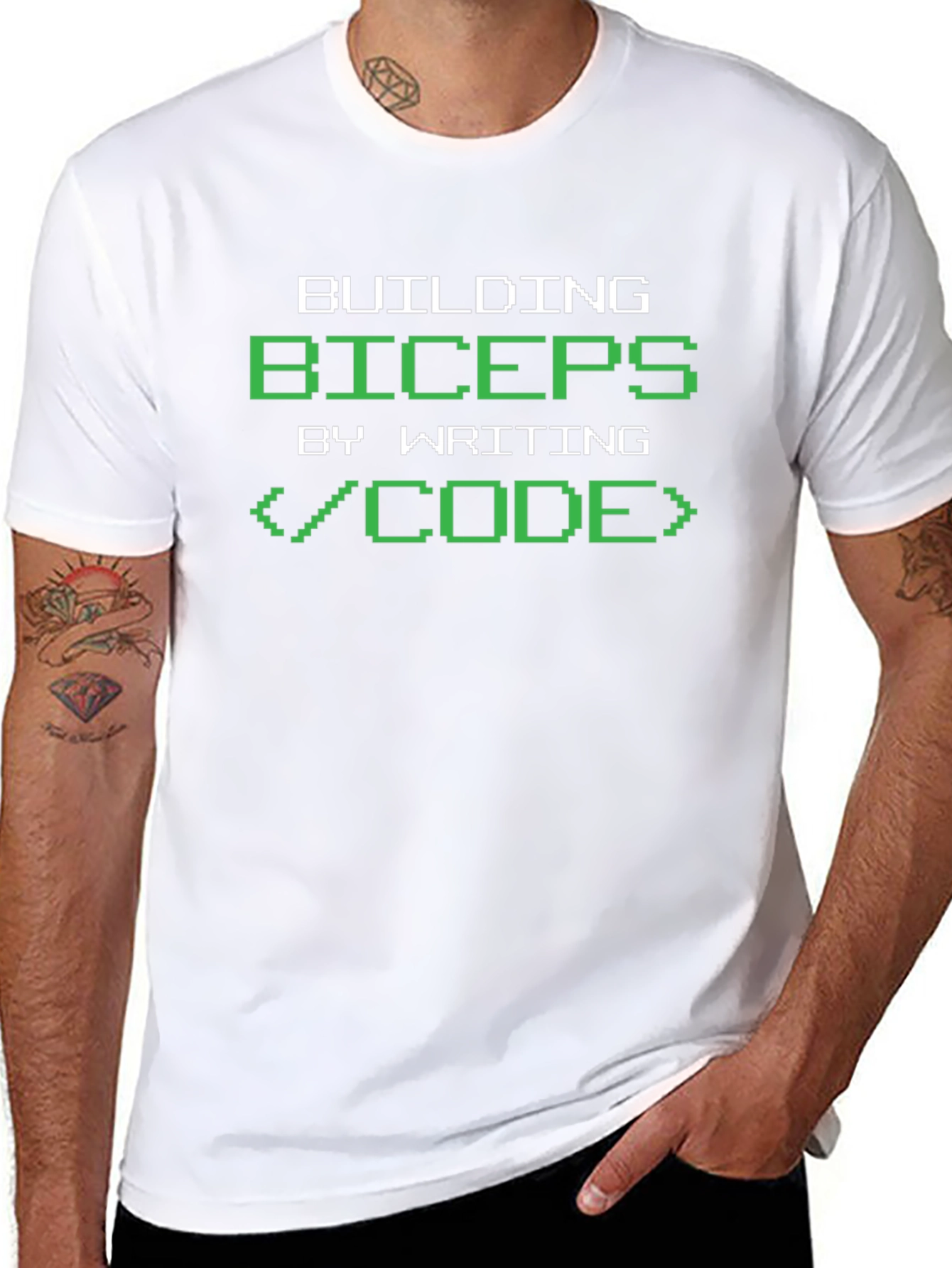 Building Biceps by Writing Code T-Shirt