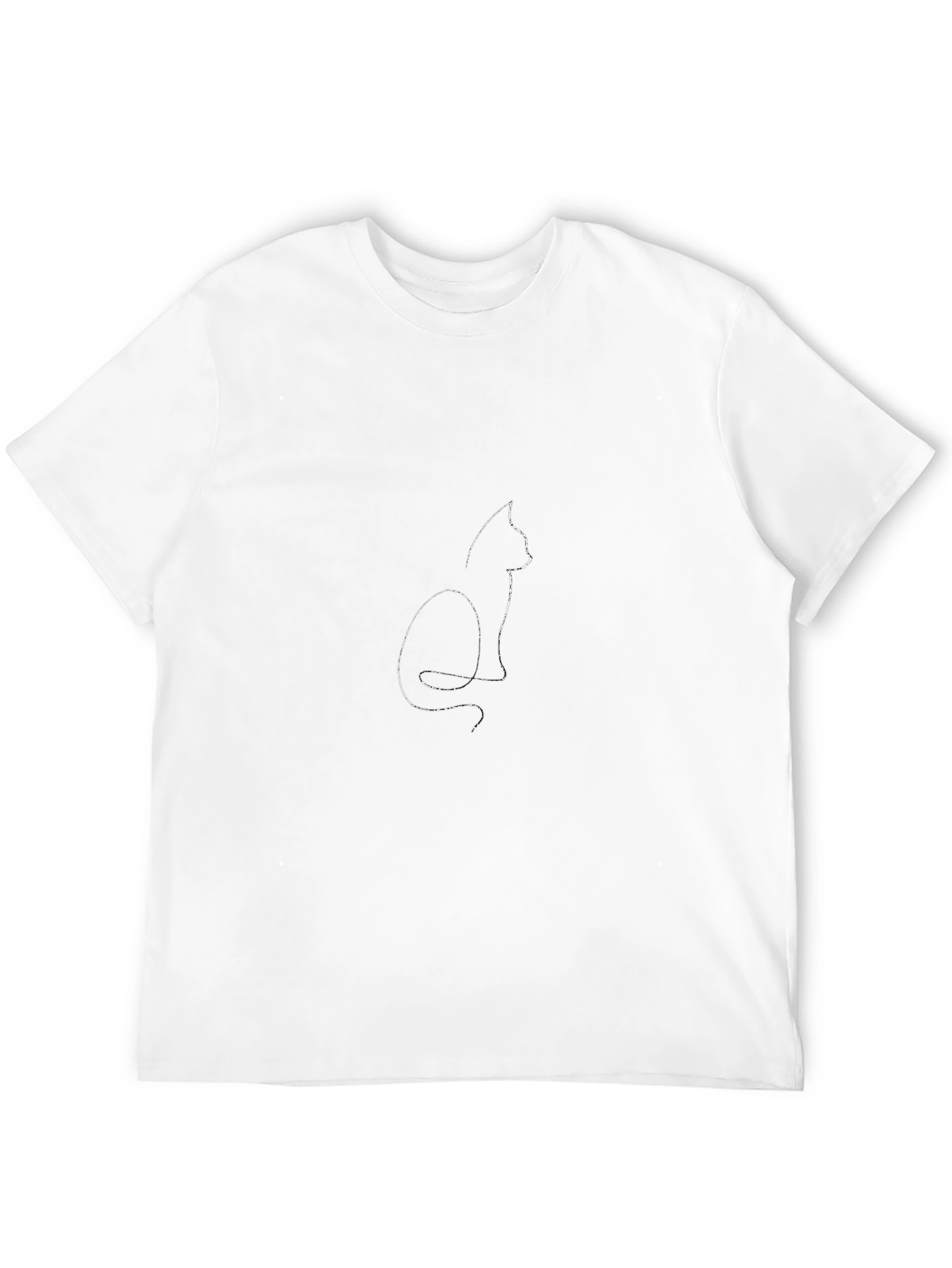 Mens Black Cat Silhouette Graphic T-Shirt