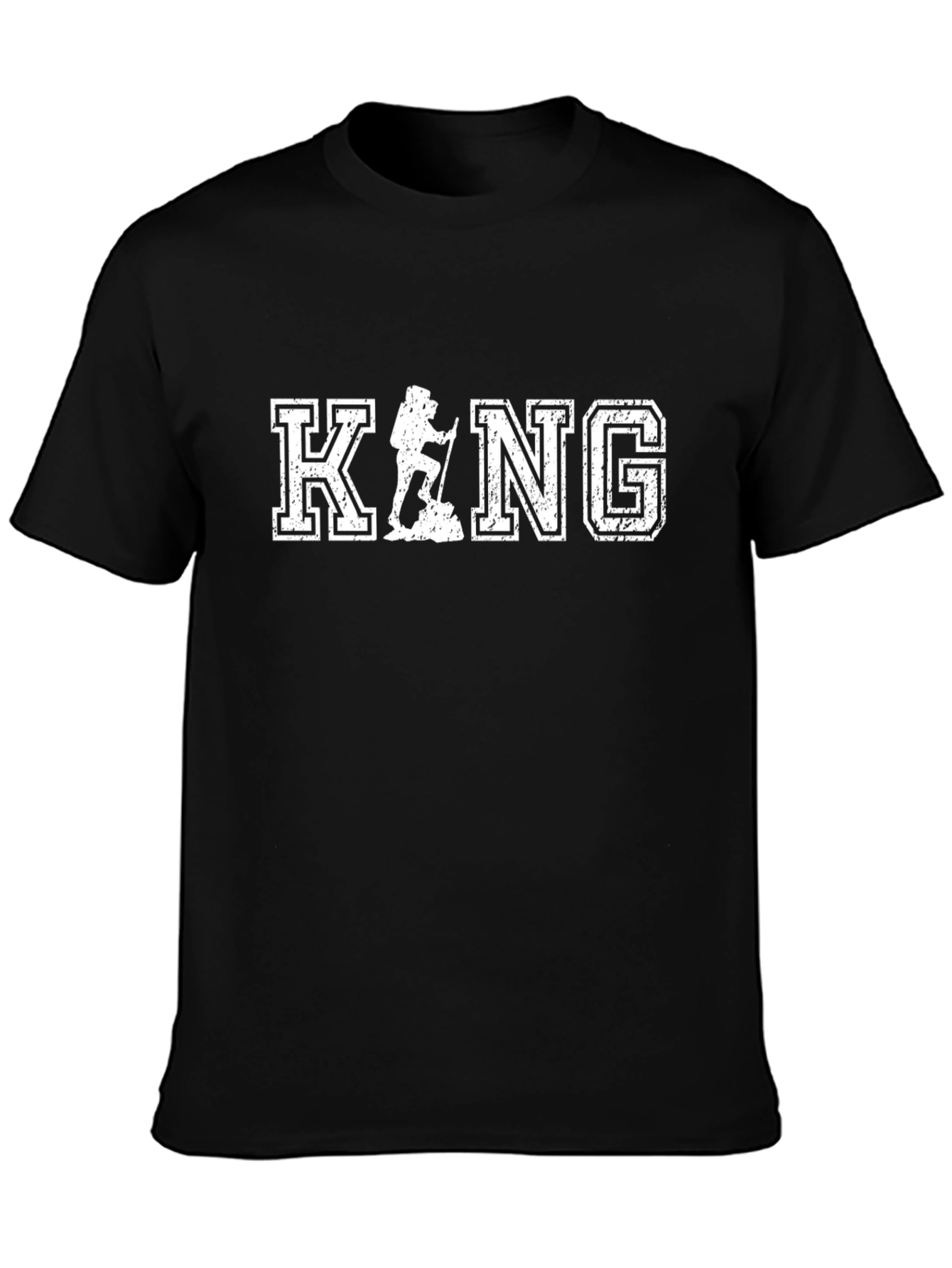 King Hiking T-Shirt - Black Crew Neck Tee