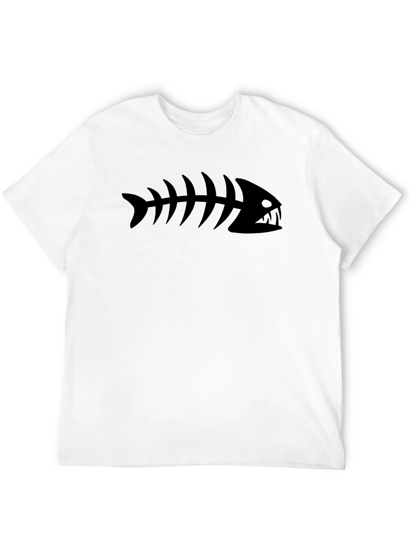 Black Fish Skeleton Graphic T-Shirt