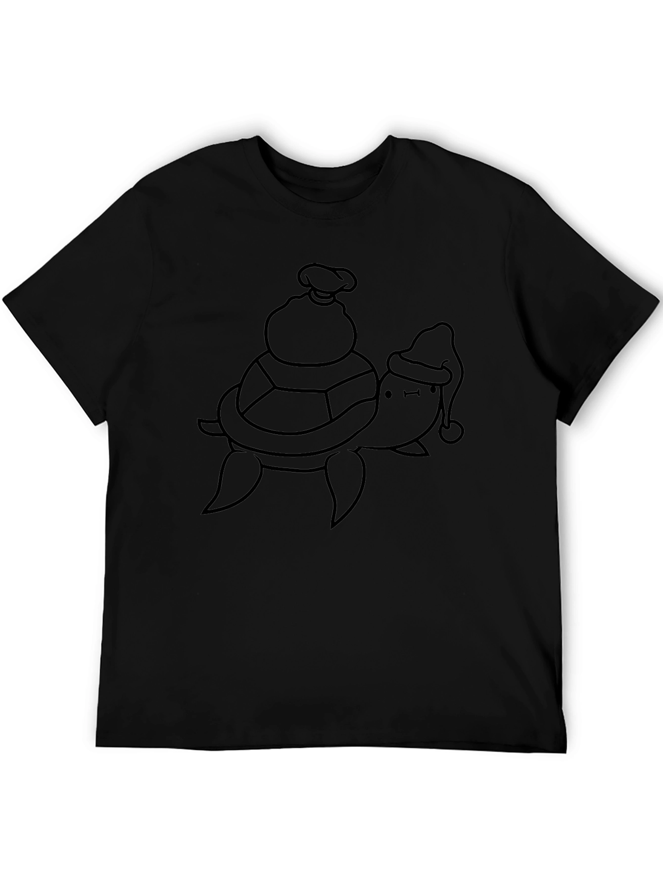 Turtle Santa Sack Black T-Shirt