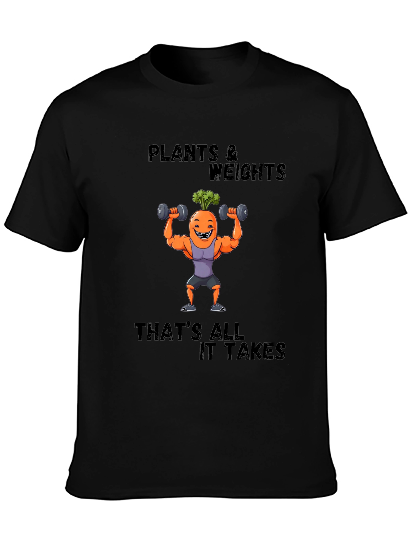 Plants & Weights Graphic Tee - Funny Fitness Shirt