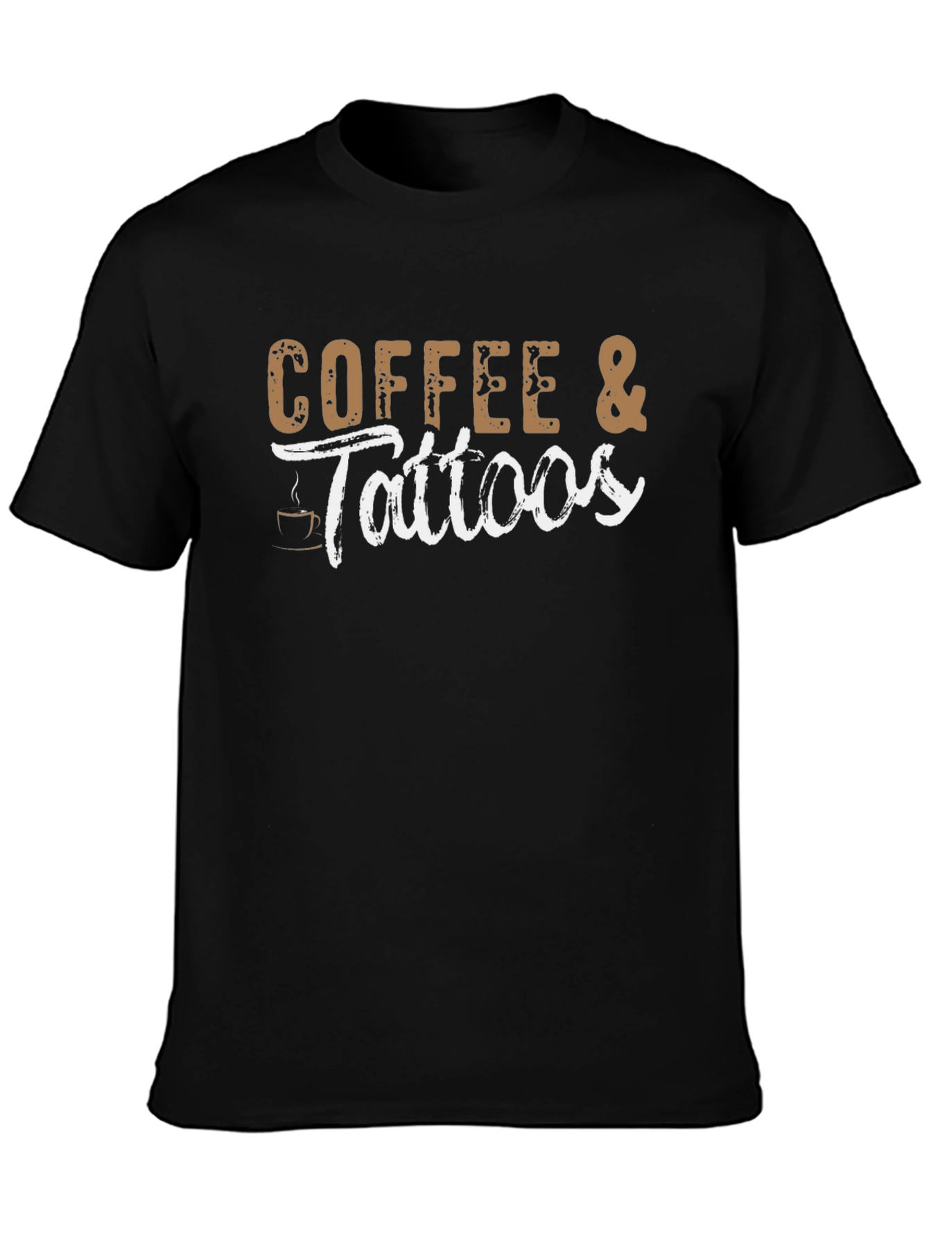 Coffee & Tattoos Graphic Tee - Black Cotton T-Shirt