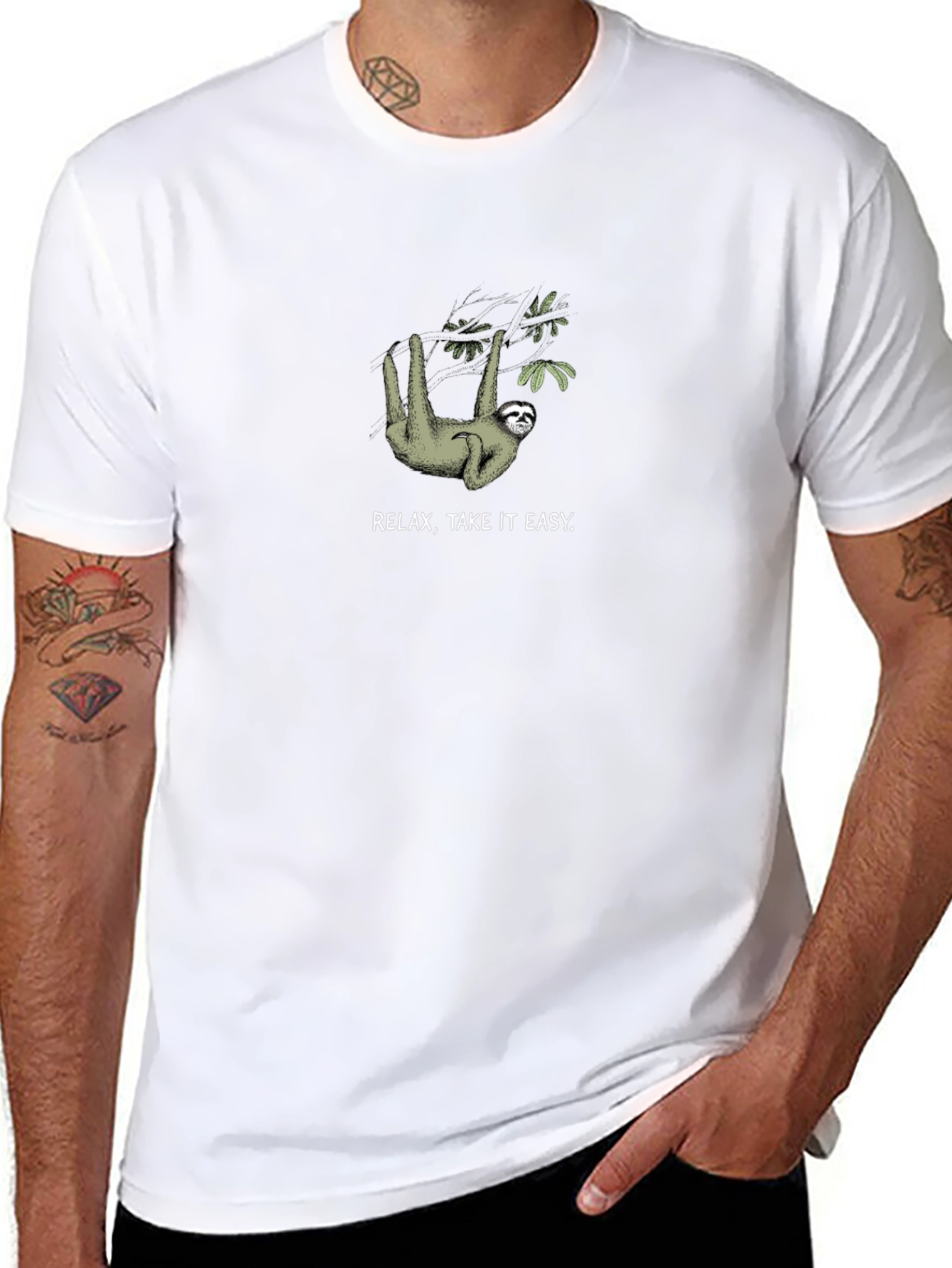 Relax Take it Easy Sloth Graphic T-Shirt