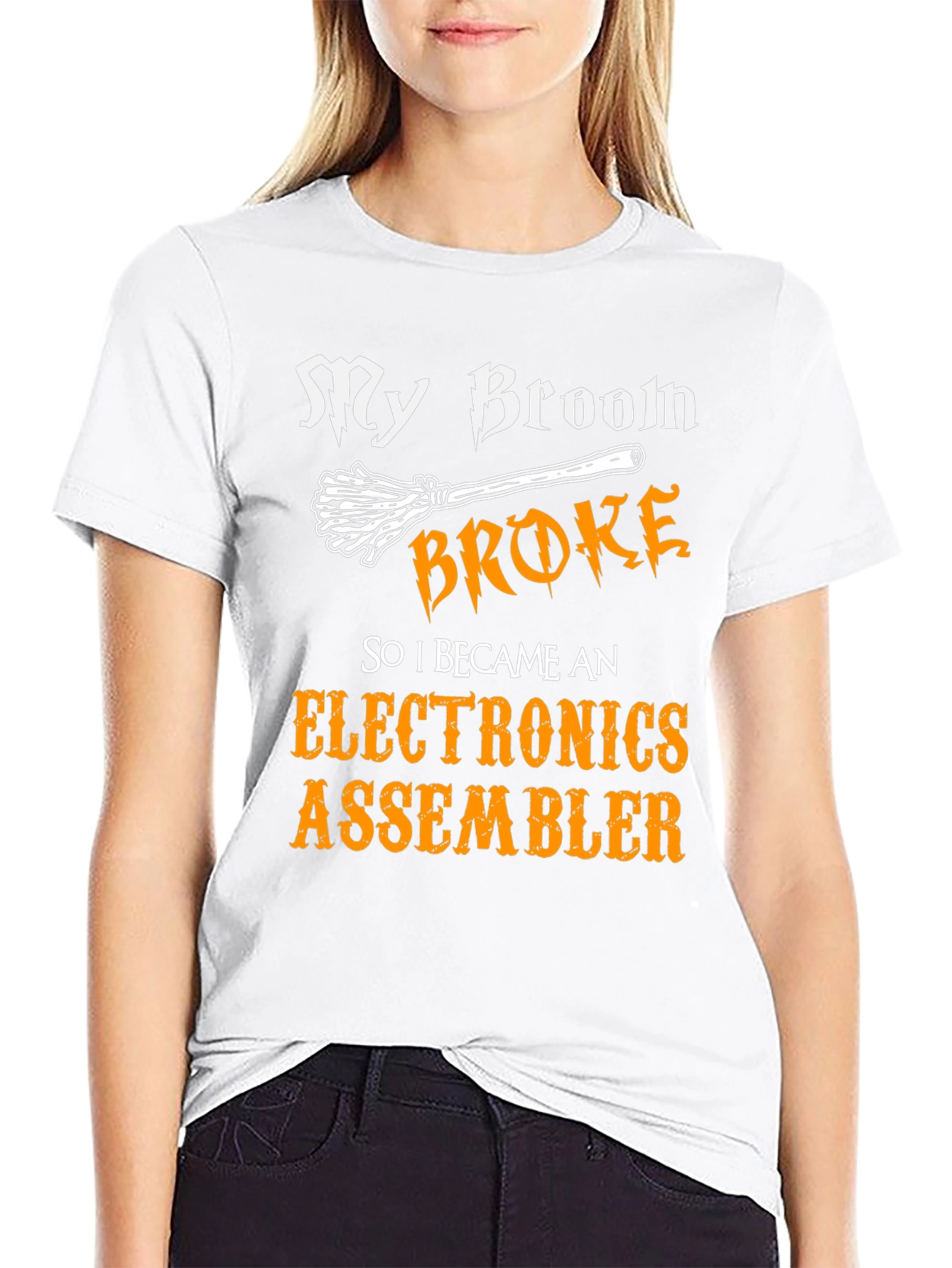 My Broom Broke Now Electronics Assembler T-Shirt