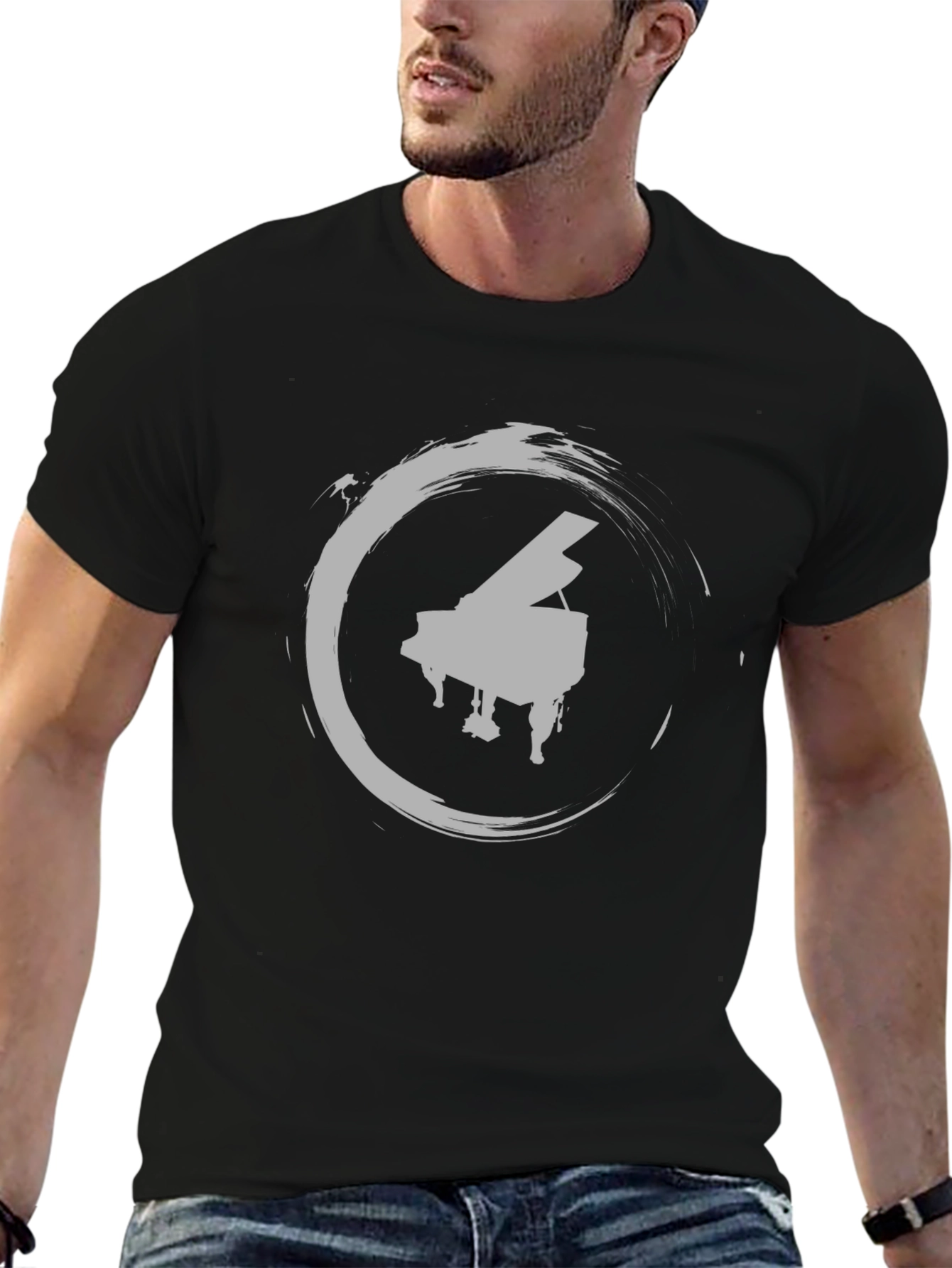 Piano Circle Graphic Tee - Stylish Unisex Shirt