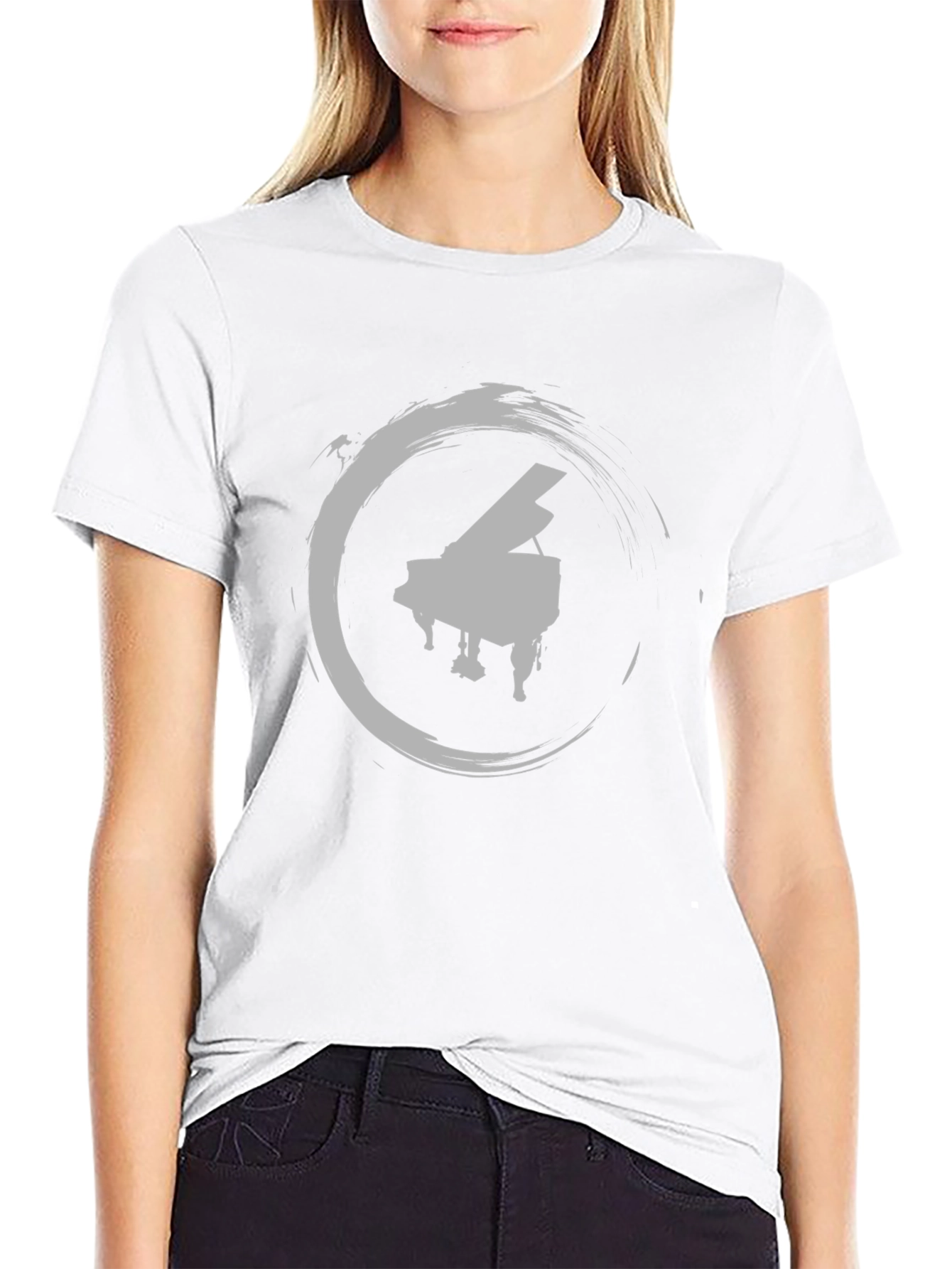 Piano Circle Graphic Tee - Stylish Unisex Shirt