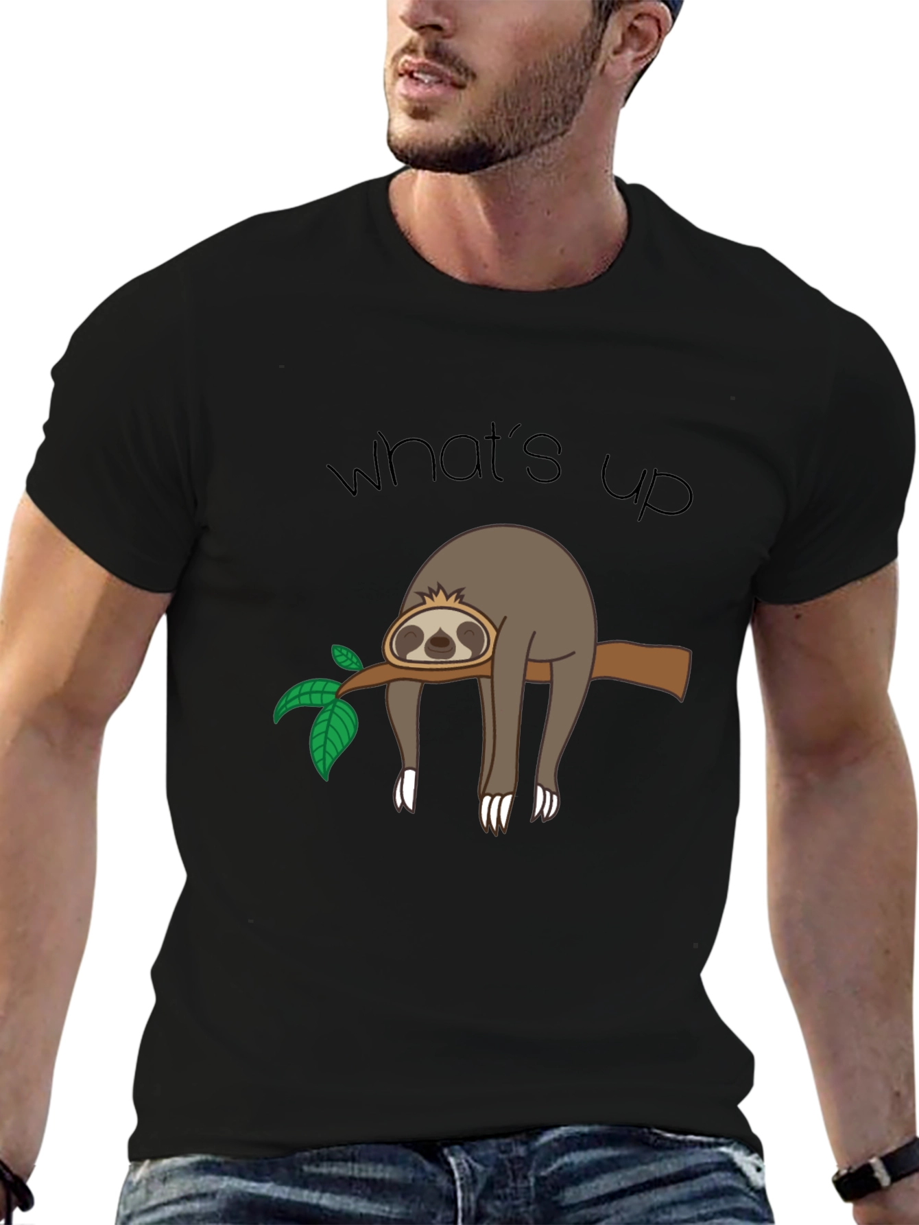 Lazy Sloth Graphic T-Shirt - Whats Up Funny Tee