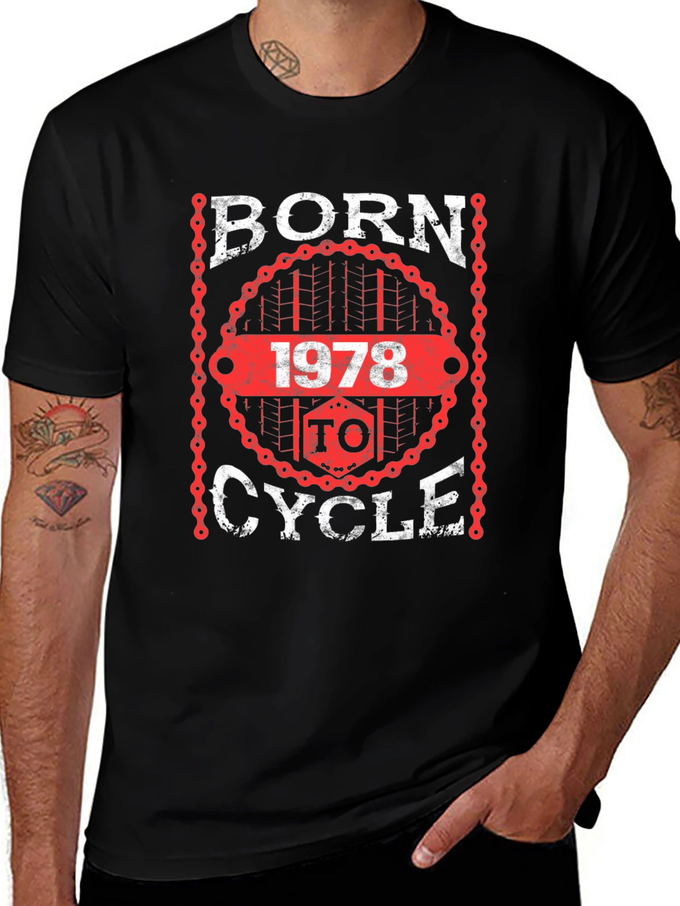 Born 1978 to Cycle Black T-Shirt