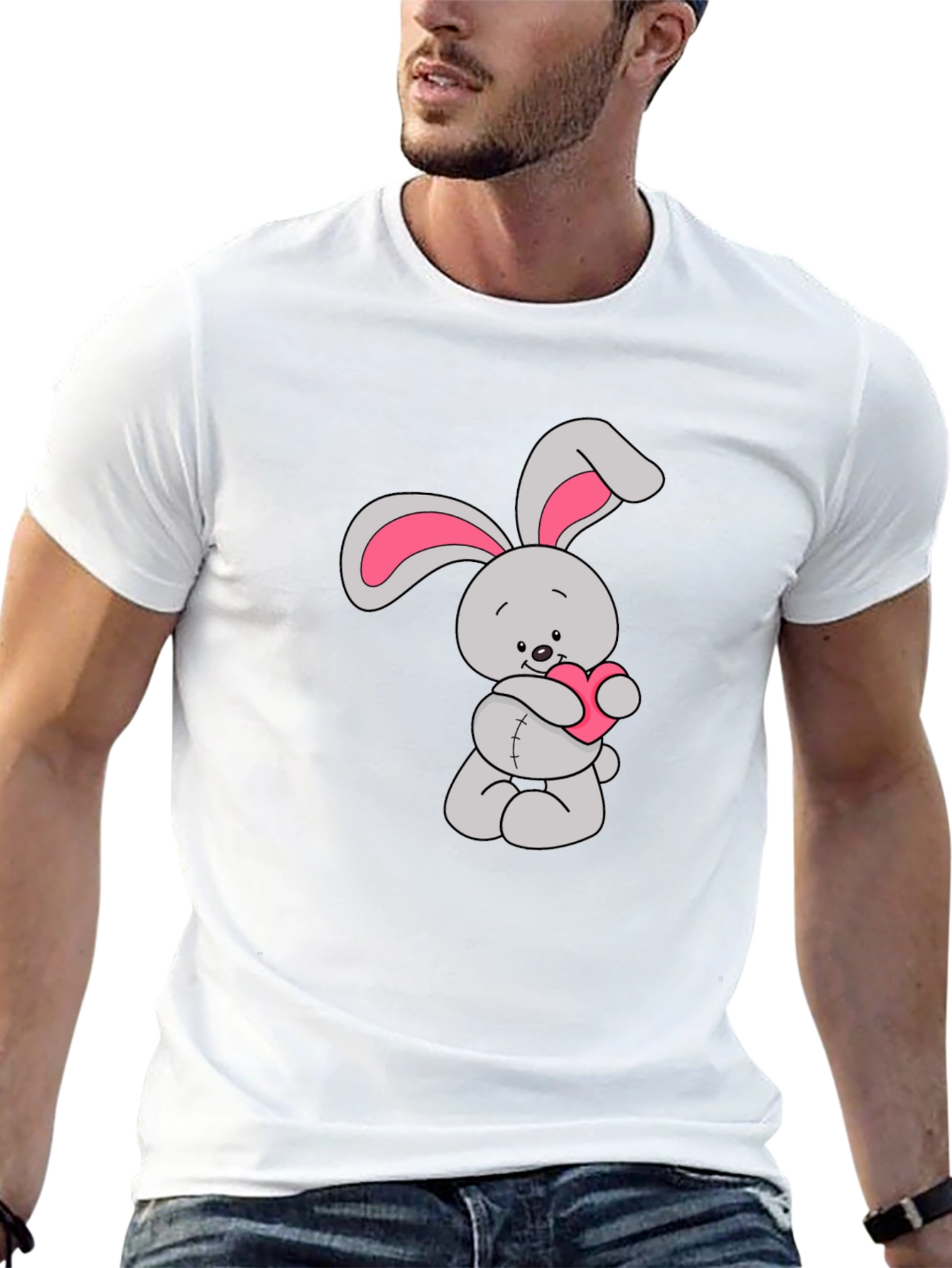Black Bunny Heart Graphic Tee
